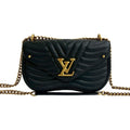 Louis Vuitton Black Leather Handbag Shoulder Bag
