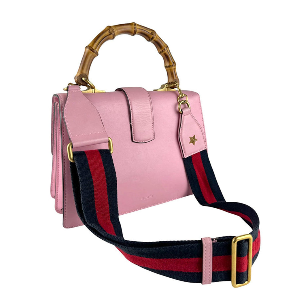 Gucci Navy Pink Red Color Leather Handbag Shoulder Bag (Pre-Owned)