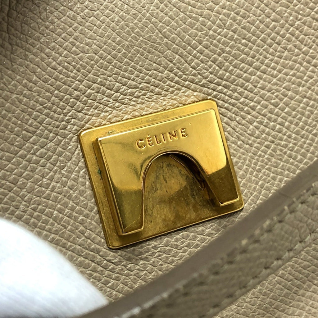 Celine Beige Leather Handbag Shoulder Bag