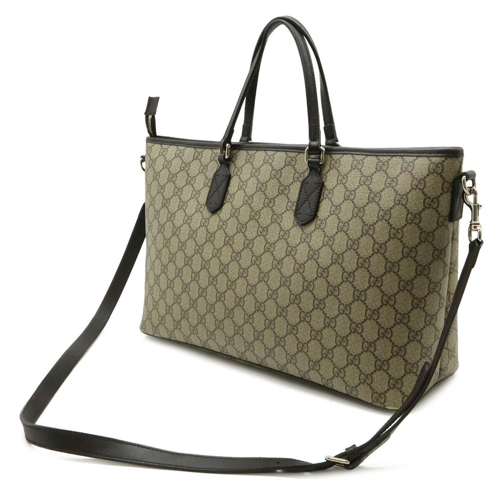 Gucci Beige Dark Brown Gg Supreme Shoulder Bag Tote Bag (Pre-Owned)