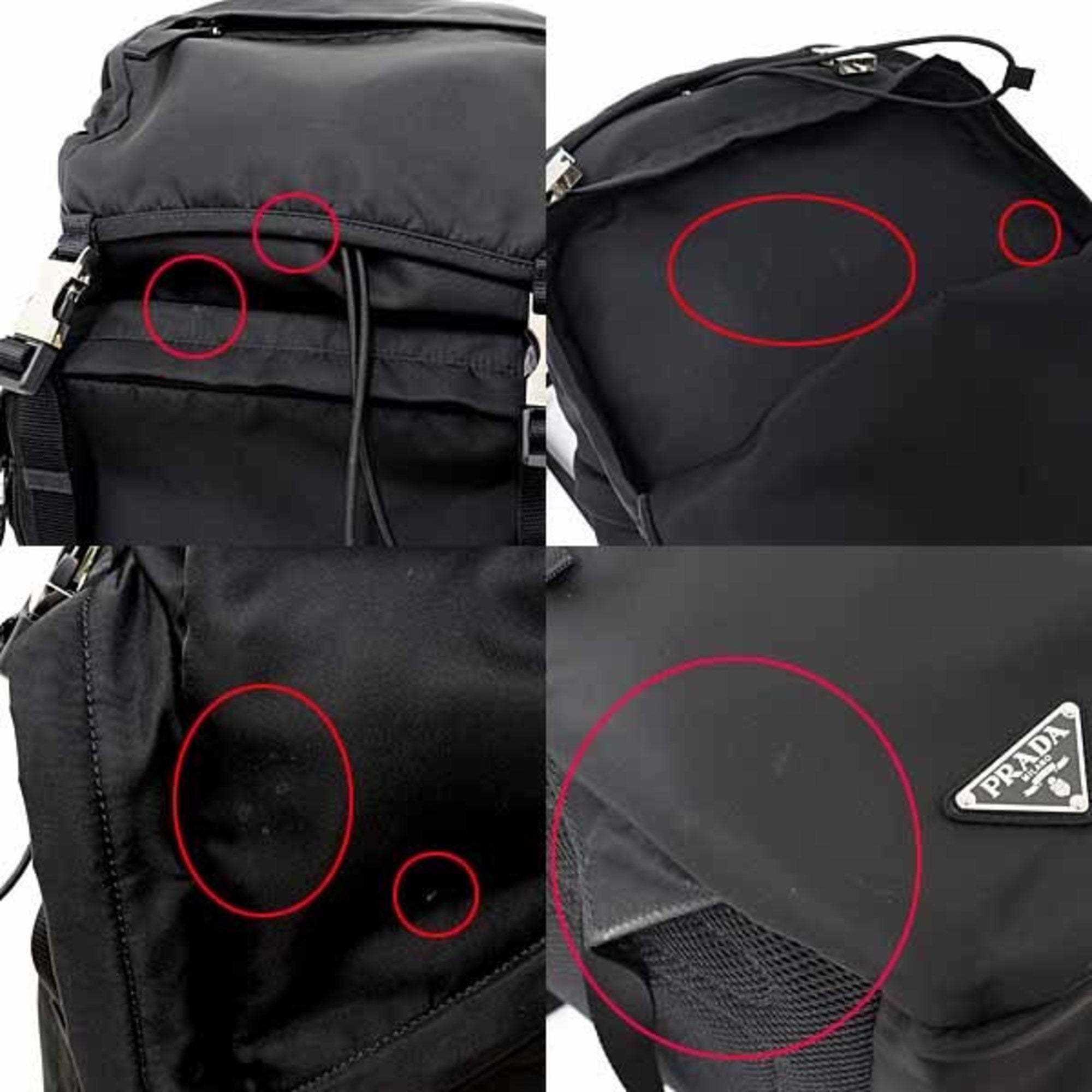 Prada Black Nero Nylon Tessuto Backpack