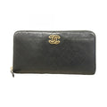 Chanel Black Leather Long Wallet (Bi-Fold)