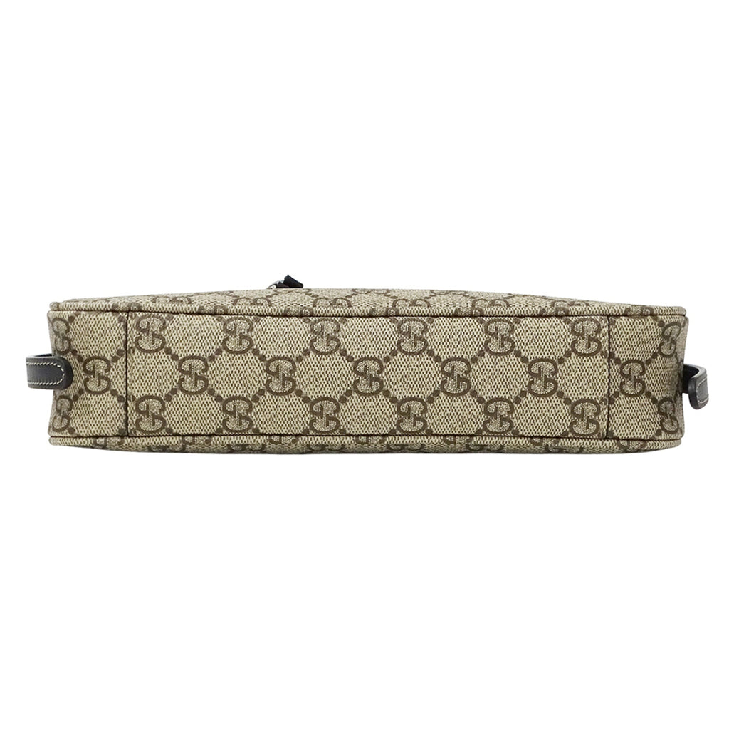 Gucci Beige Black Coated Canvas Handbag Pouch Shoulder Bag (Pre-Owned)