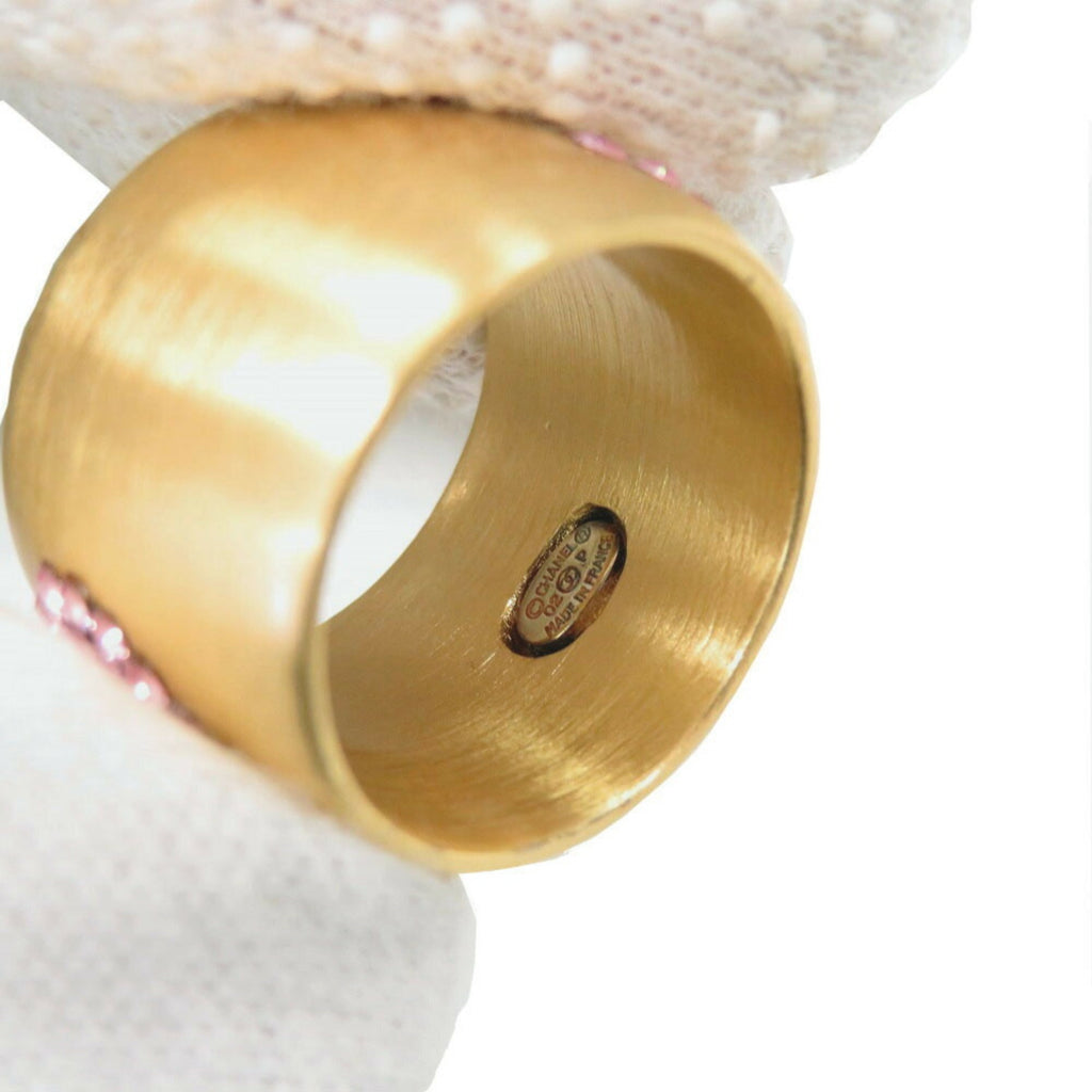 Chanel Gold Pink Gold Metal Band Ring