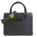Christian Dior Black Leather Handbag Shoulder Bag (Pre-Owned)