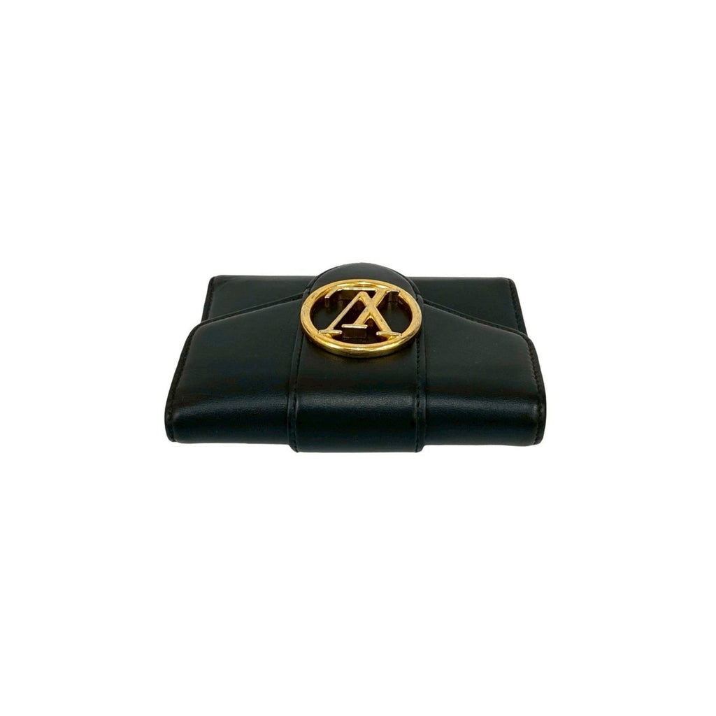 Louis Vuitton Black Pink Leather Wallet (Tri-Fold)