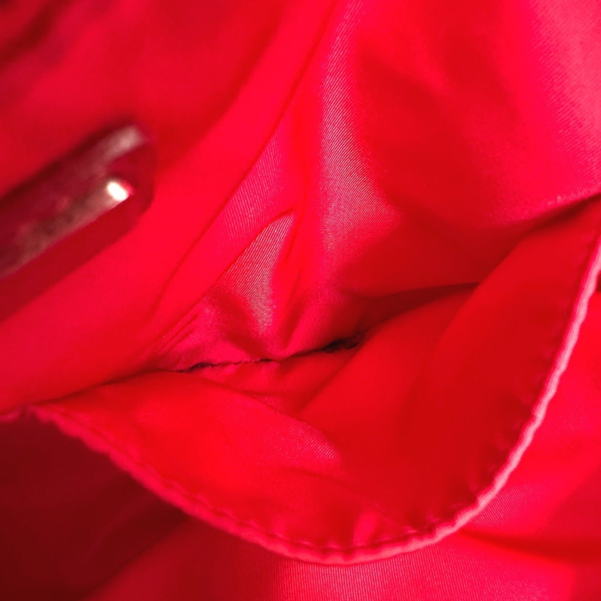 Prada Red Color Nylon Tote Bag