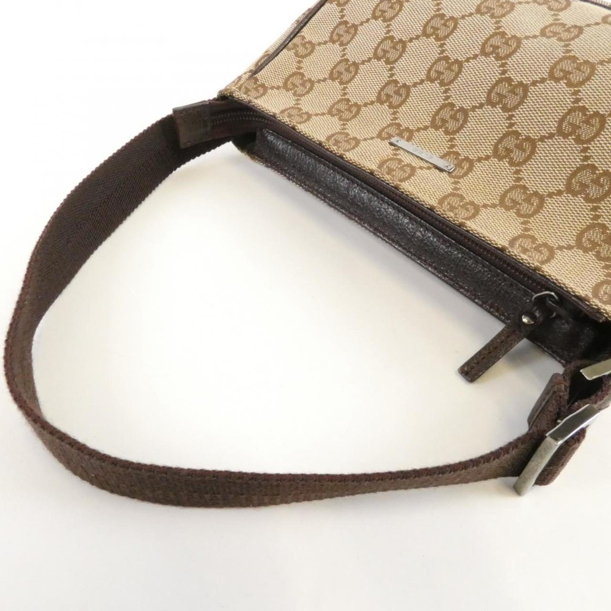 Gucci Beige Brown Gg Canvas Pouch (Pre-Owned)