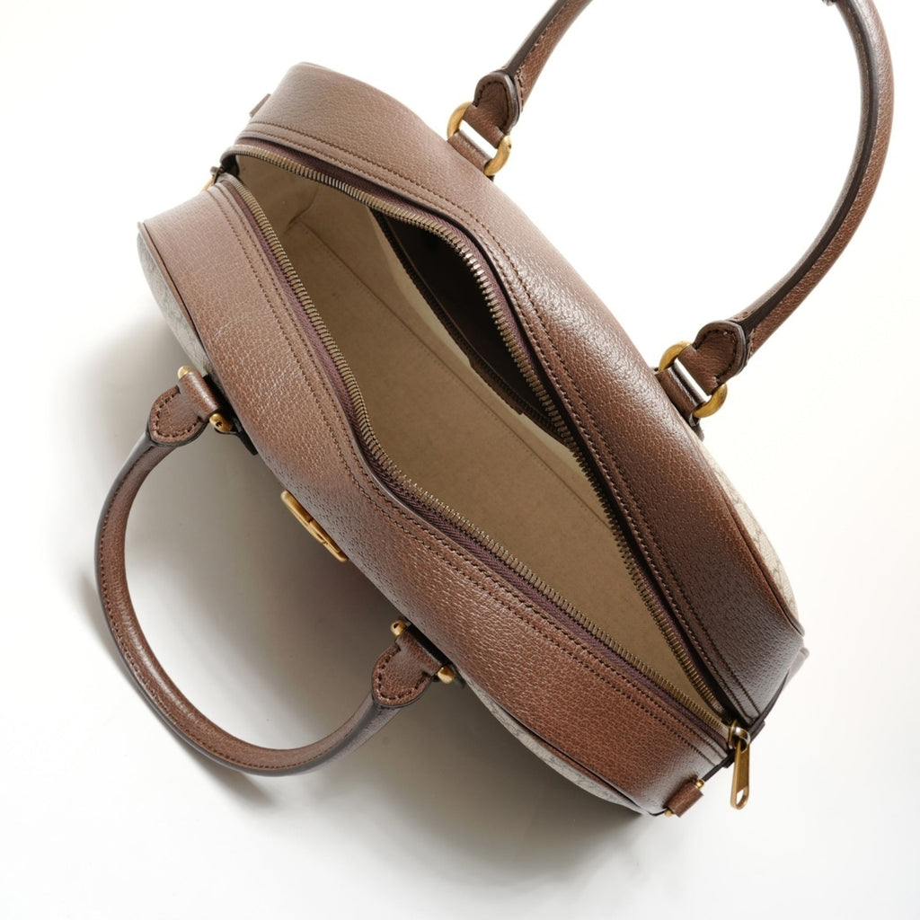 Gucci Brown Boston Bag Handbag (Pre-Owned)