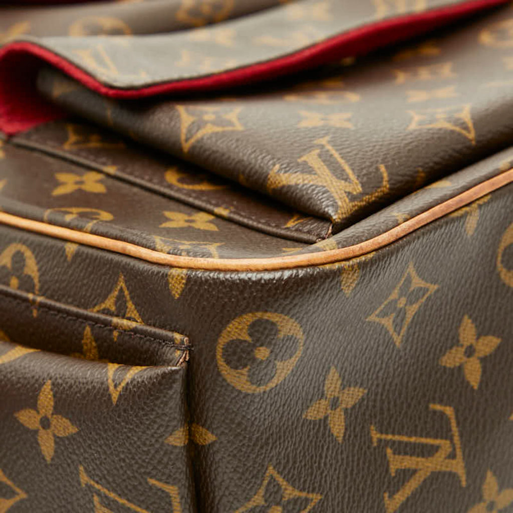 Louis Vuitton Brown Pvc Leather Handbag