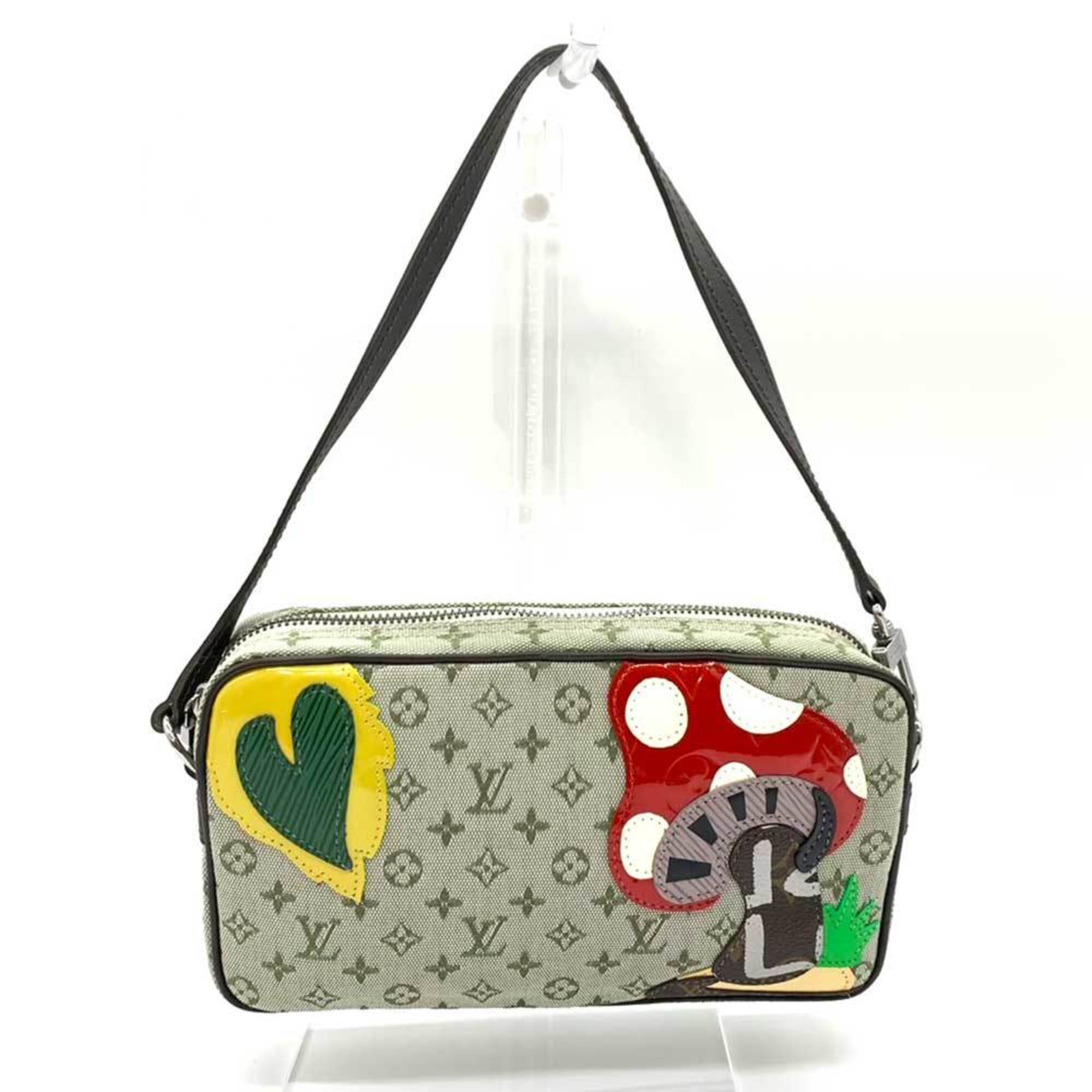 Louis Vuitton Monogram Mini Green Khaki Multi-Color Monogram Mini Handbag Pochette