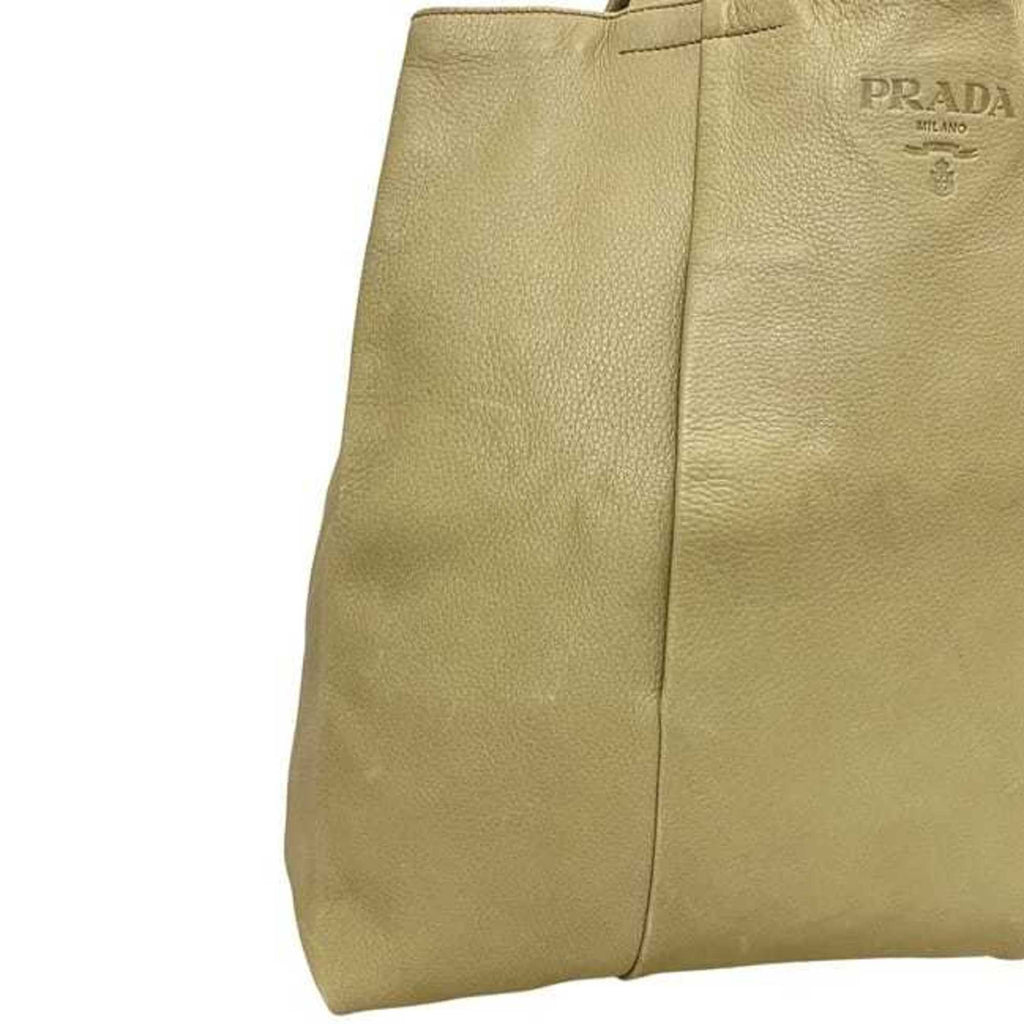 Prada Beige Leather Tote Bag