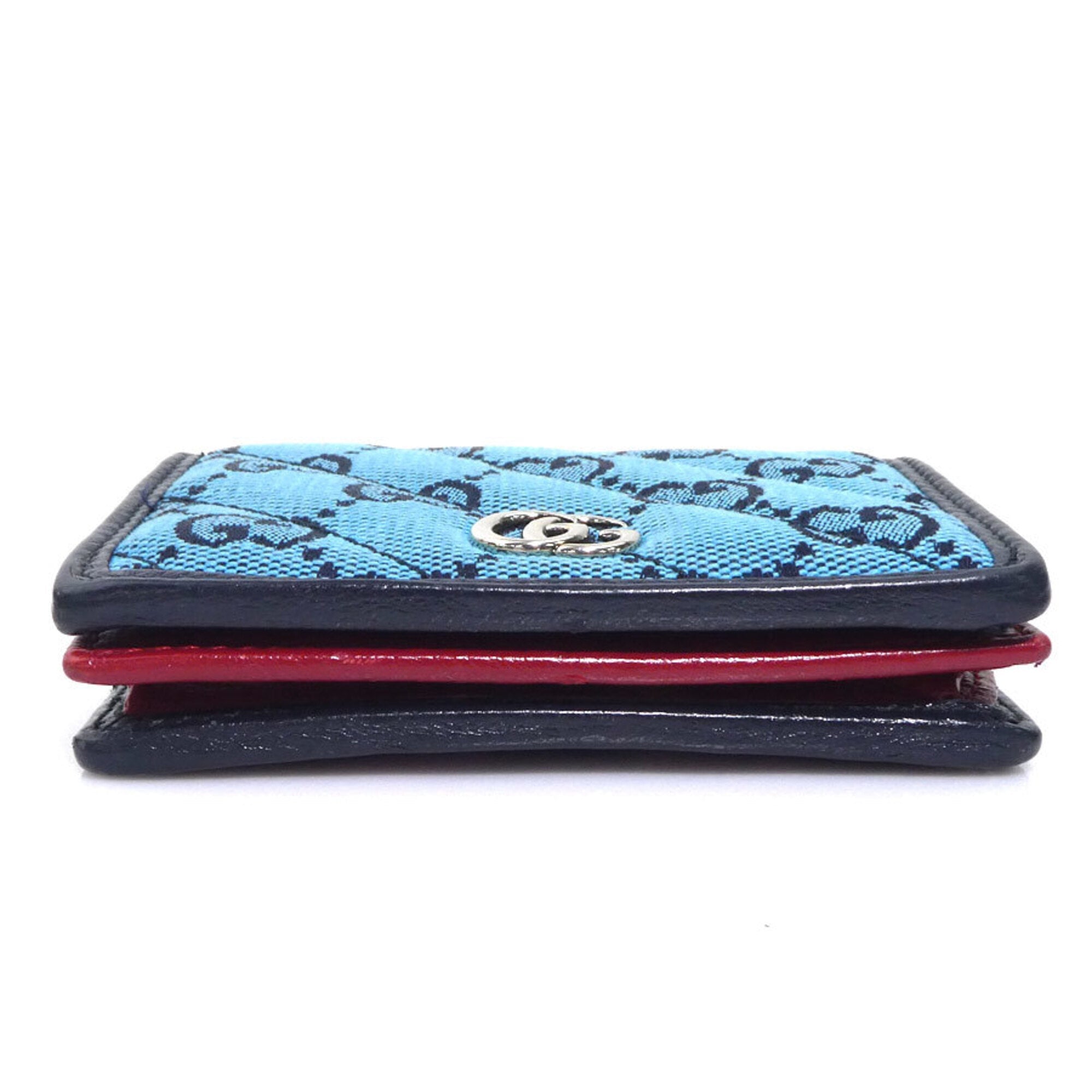 Gucci Blue Pink Gg Canvas Wallet (Bi-Fold) (Pre-Owned)