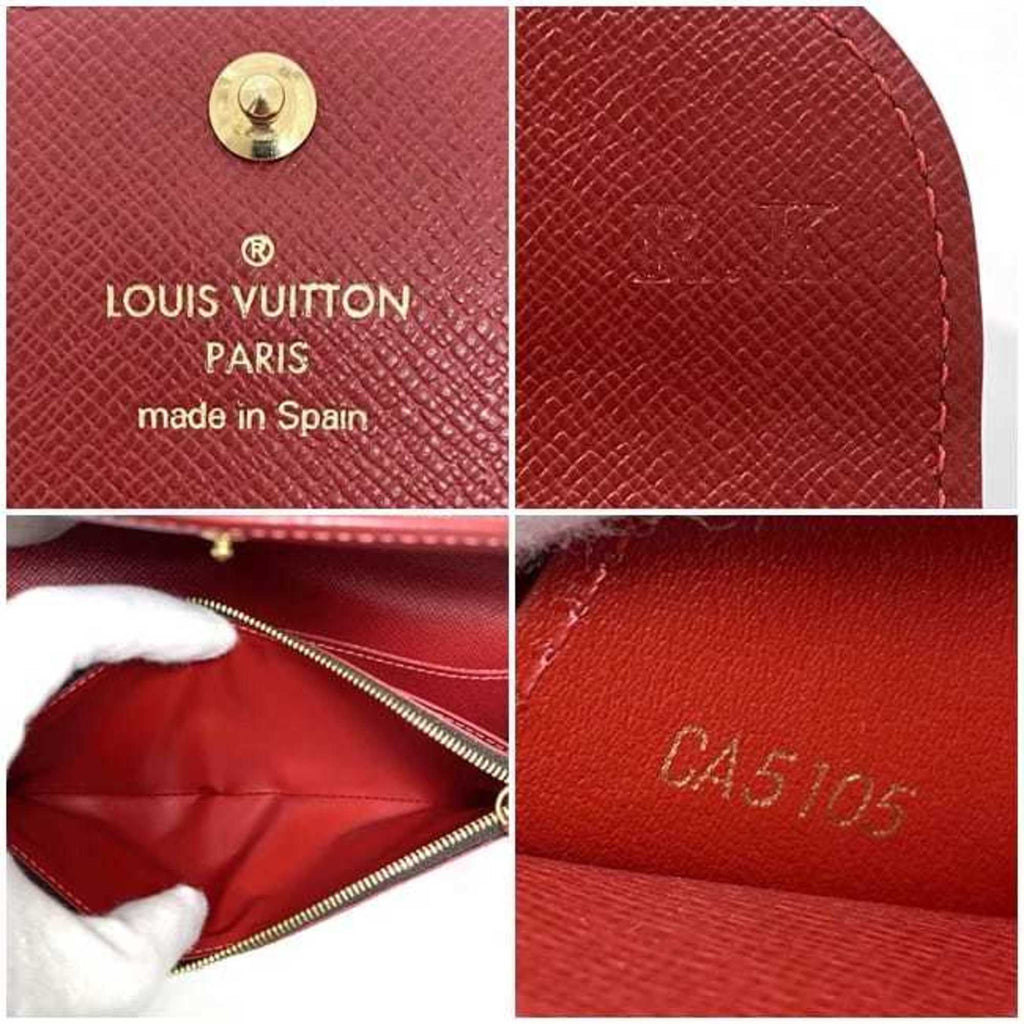 Louis Vuitton Brown Cerise Damier Canvas Red Color Damier Canvas Long Wallet