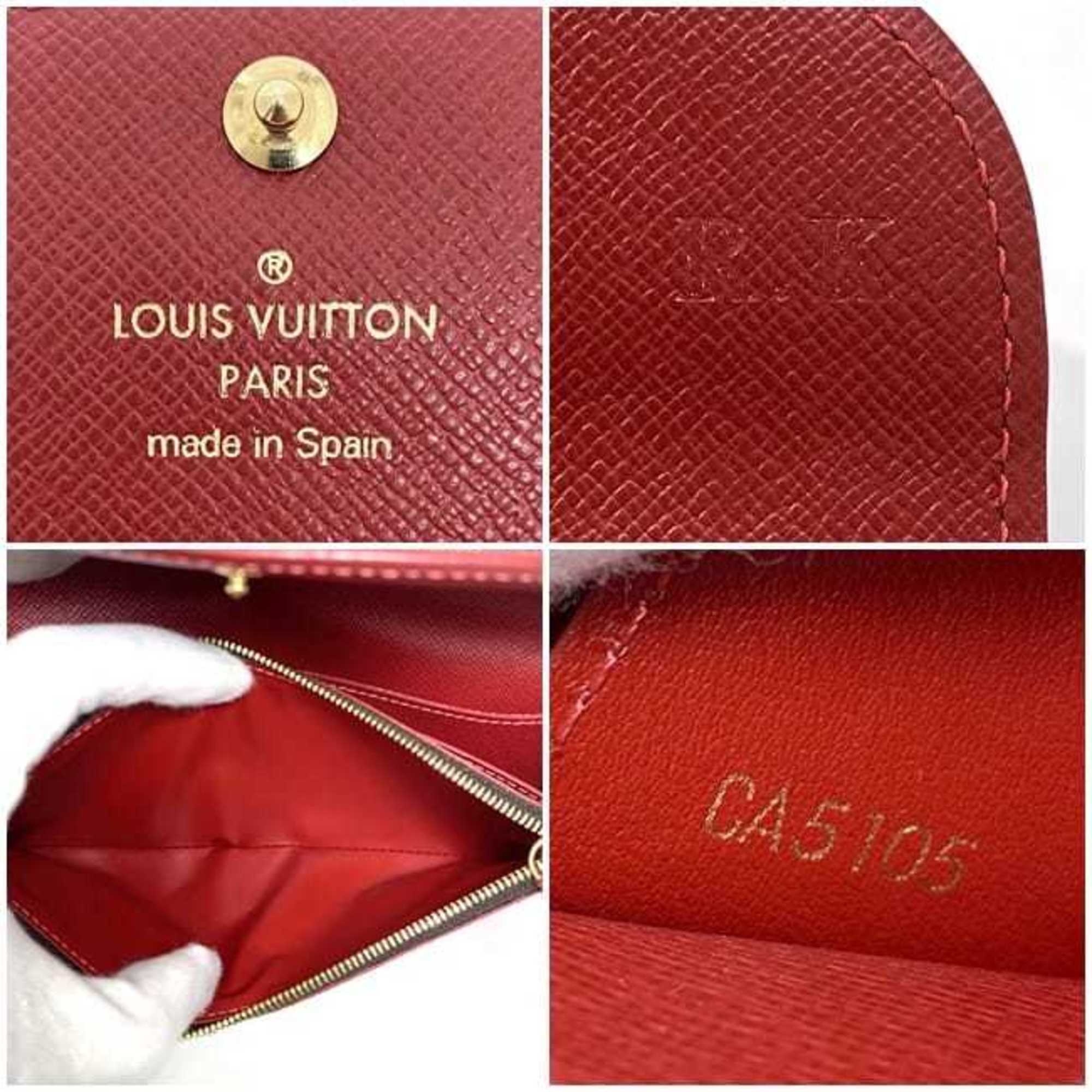 Louis Vuitton Brown Cerise Damier Canvas Red Color Damier Canvas Long Wallet