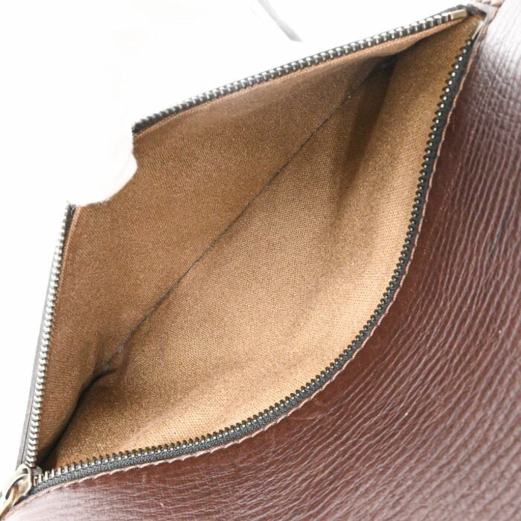 Louis Vuitton Dark Brown Leather Pochette Shoulder Bag