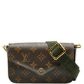 Louis Vuitton Brown Pvc Leather Pochette Pouch Shoulder Bag