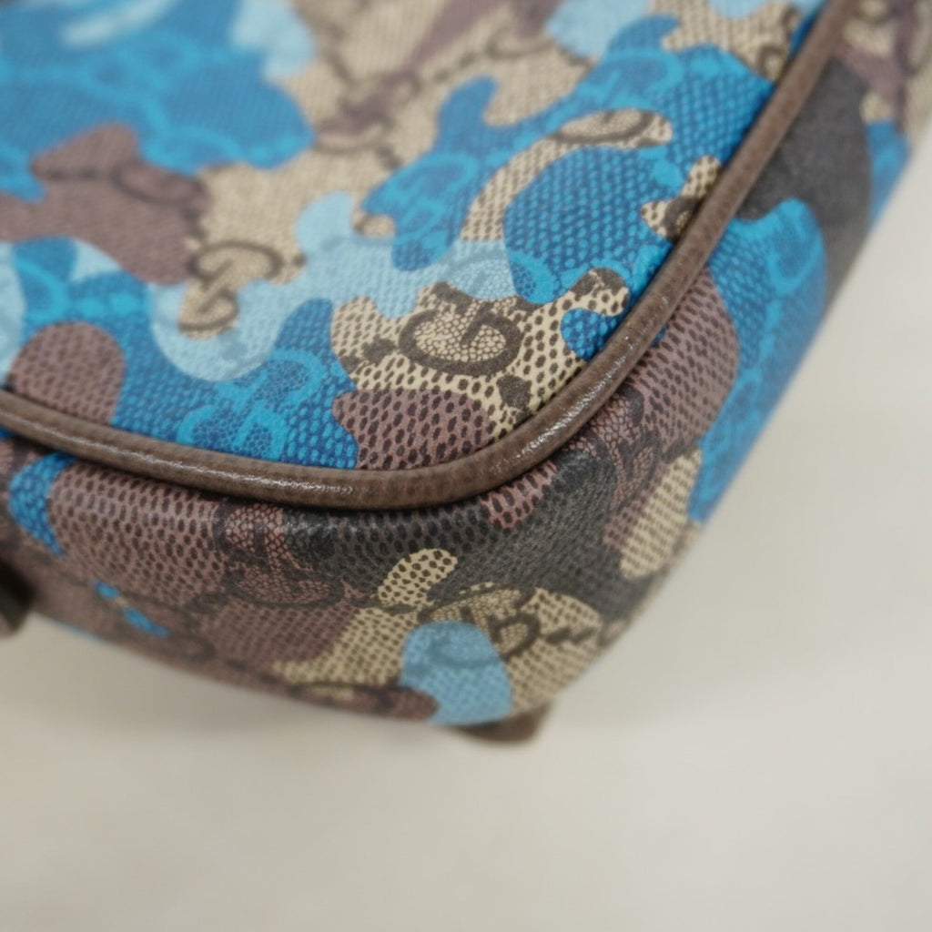 Gucci Blue Brown Pvc Shoulder Bag (Pre-Owned)