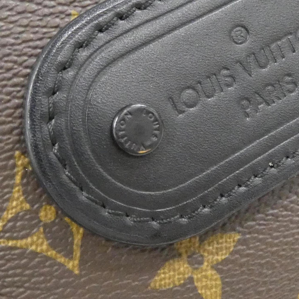 Louis Vuitton Black Brown Coated Canvas Shoulder Bag