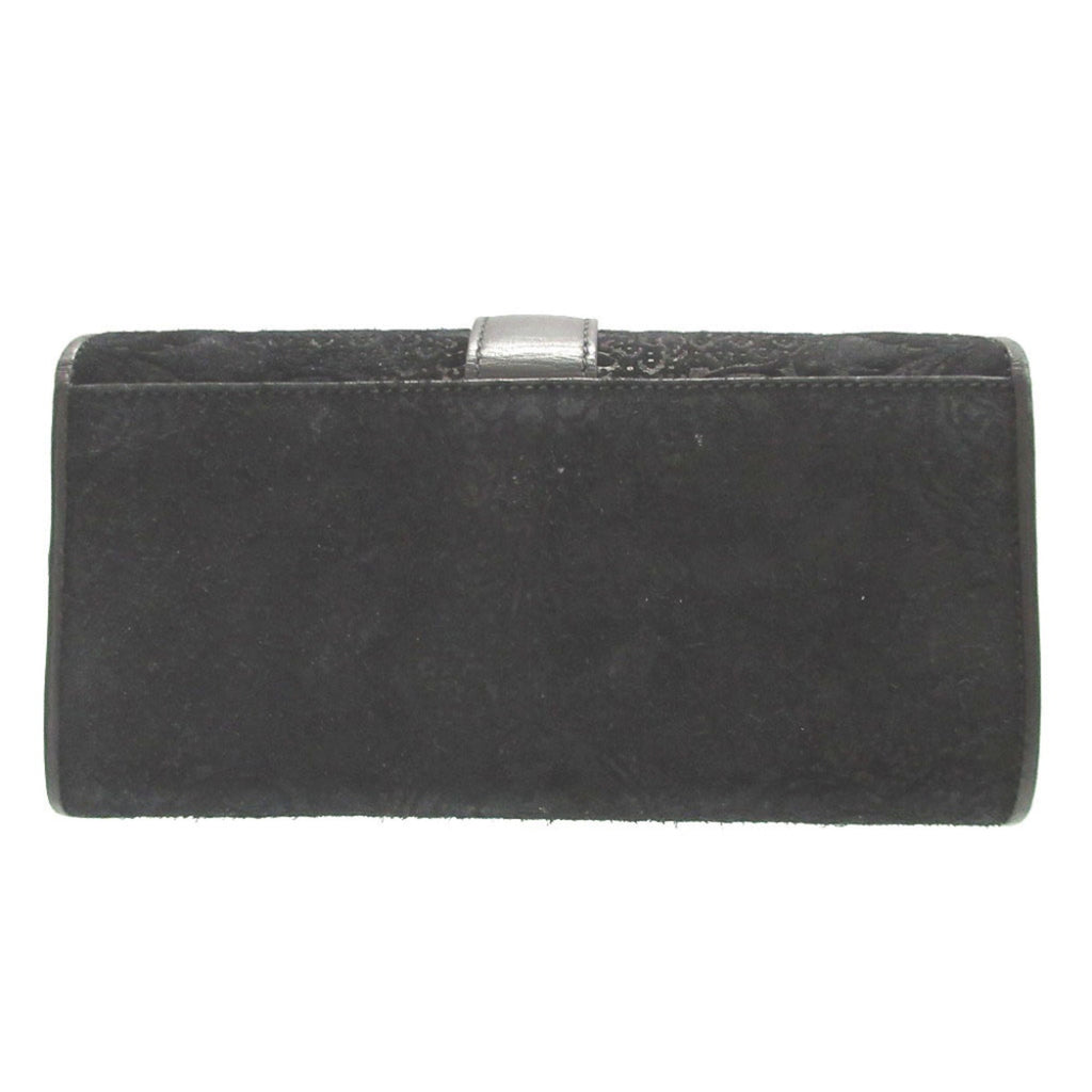 Gucci Black Suede Long Wallet (Bi-Fold) (Pre-Owned)