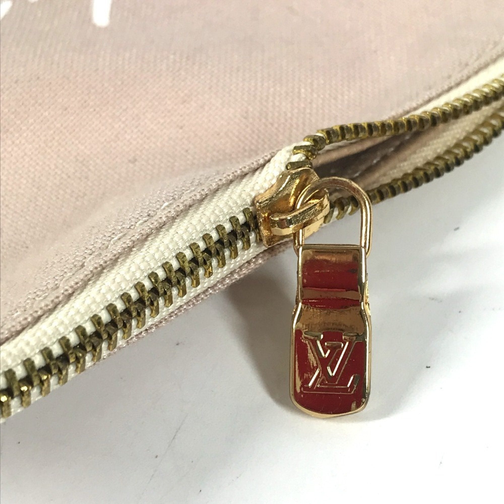 Louis Vuitton Beige White Canvas Leather Shoulder Bag Tote Bag