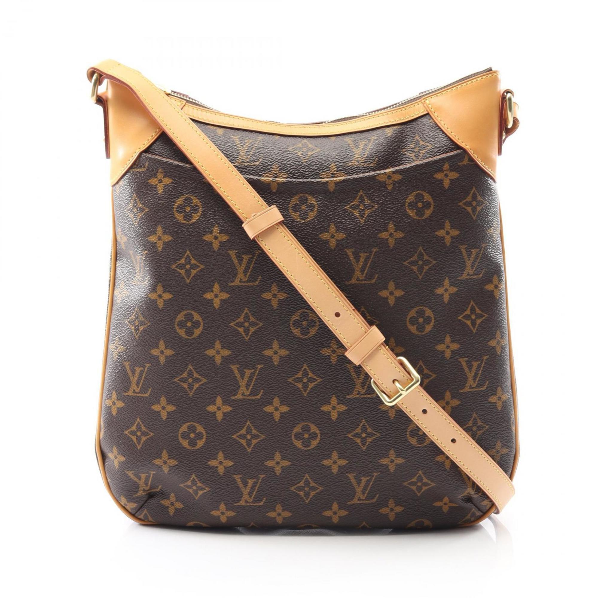 Louis Vuitton Brown Coated Canvas Leather Shoulder Bag