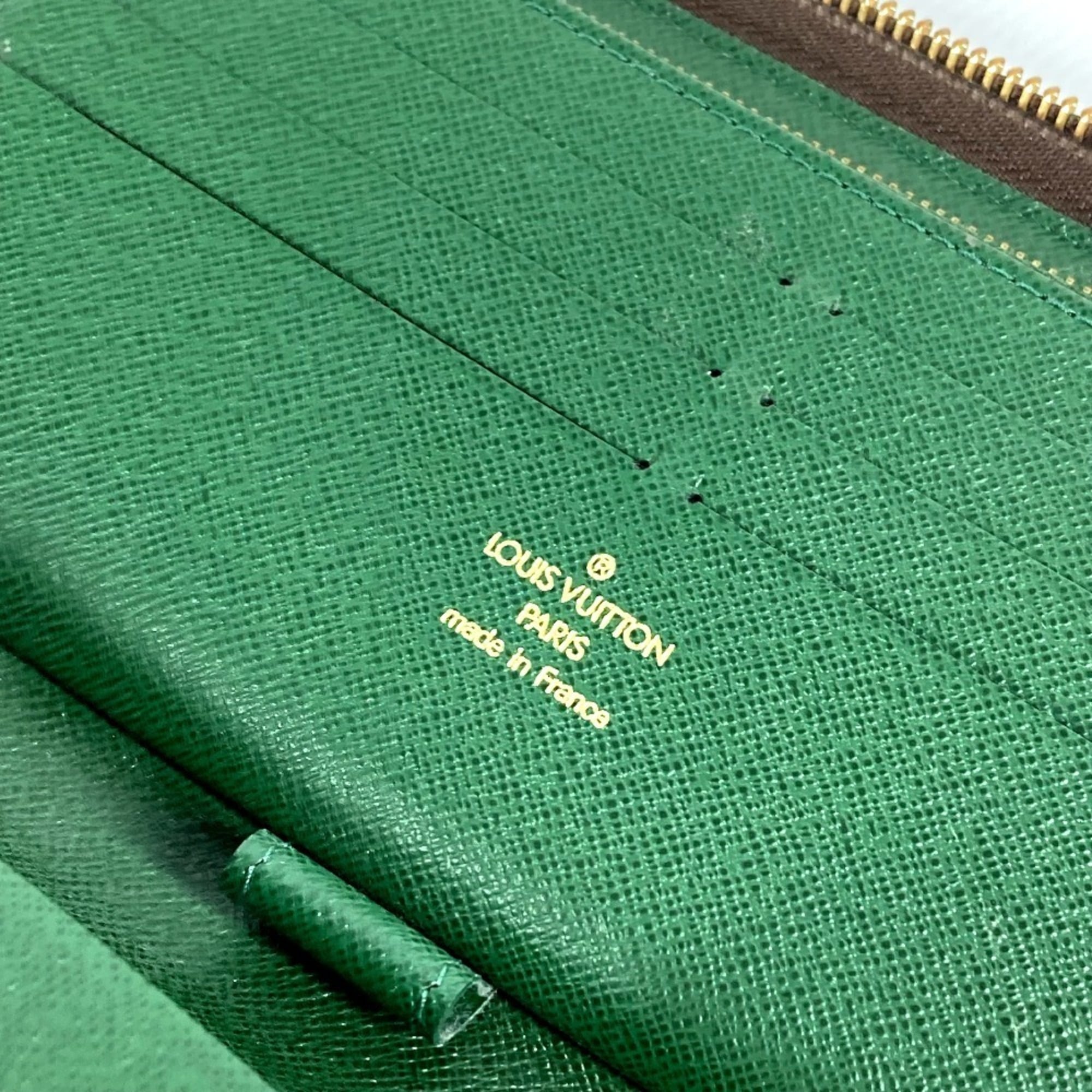 Louis Vuitton Brown Green Monogram Long Wallet