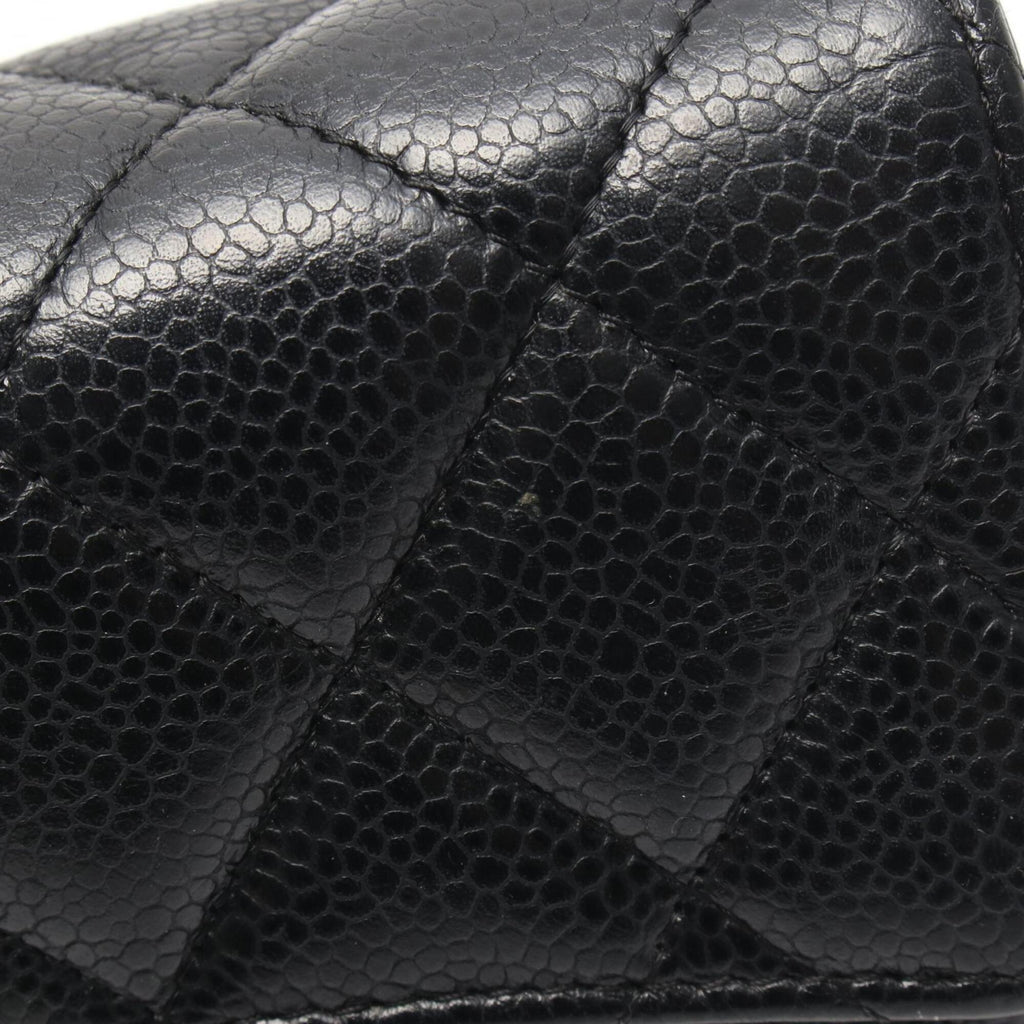 Chanel Black Grained Calfskin Long Wallet (Bi-Fold)