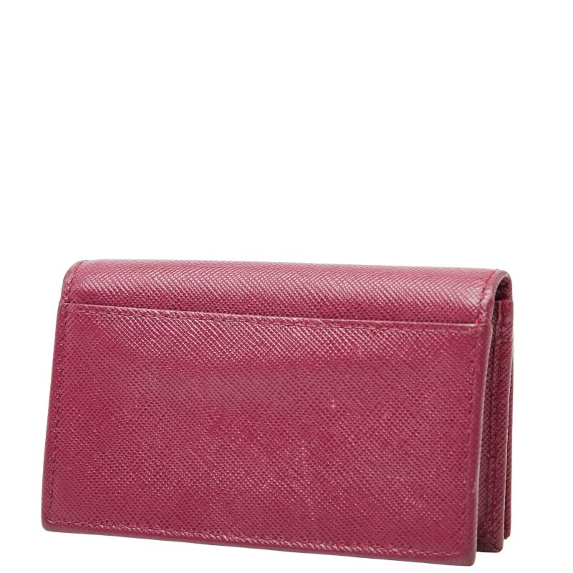 Prada Purple Leather Coin Purse/Coin Case