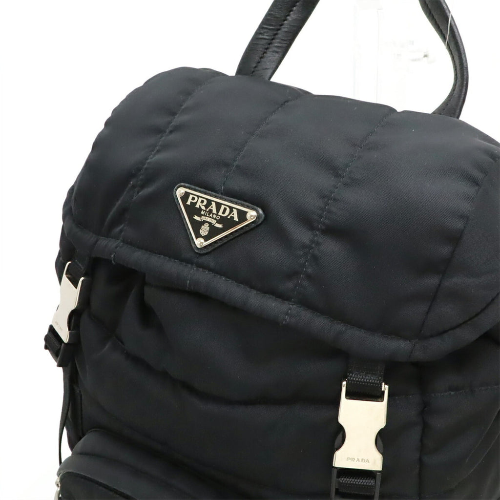 Prada Nero Nylon Leather Backpack