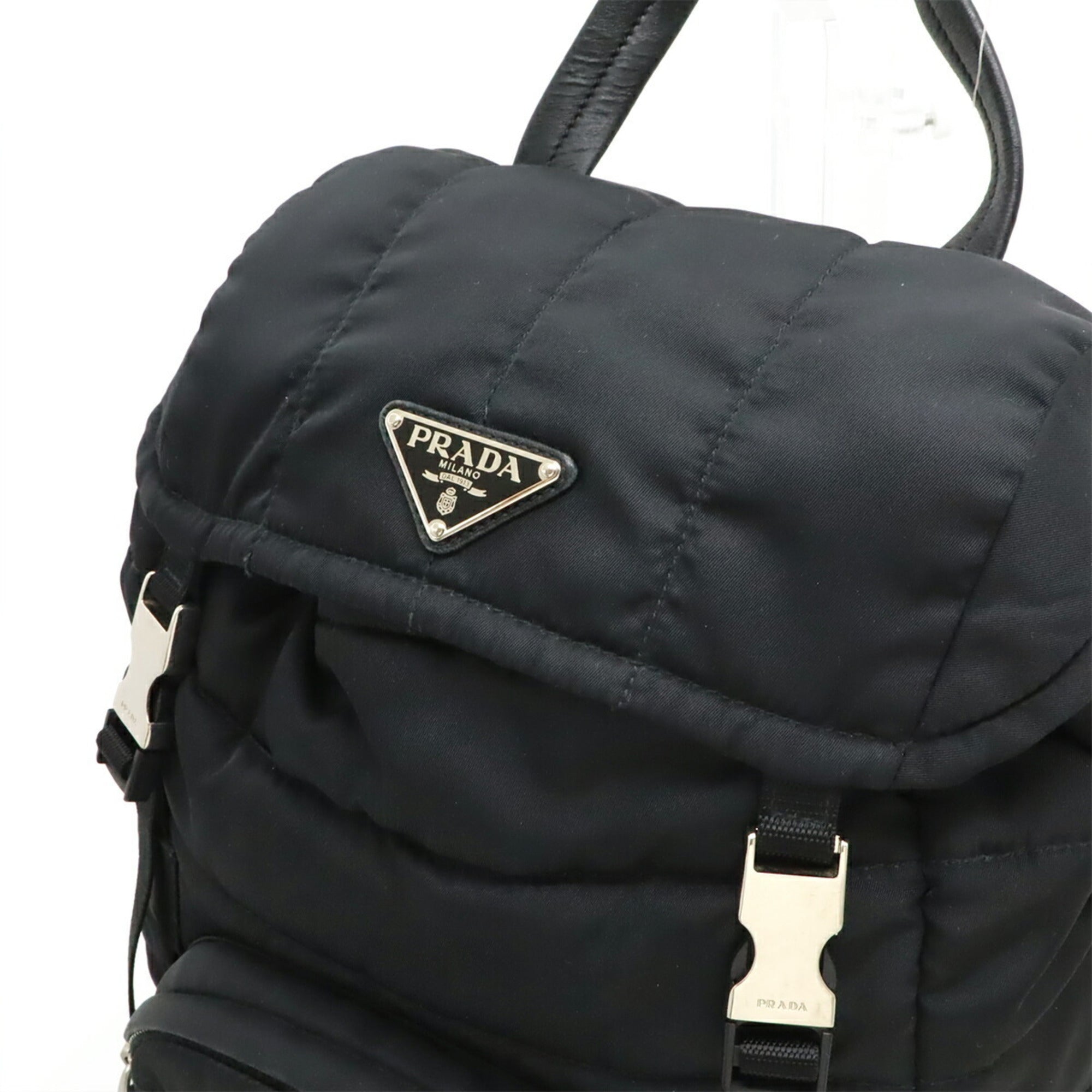 Prada Nero Nylon Leather Backpack