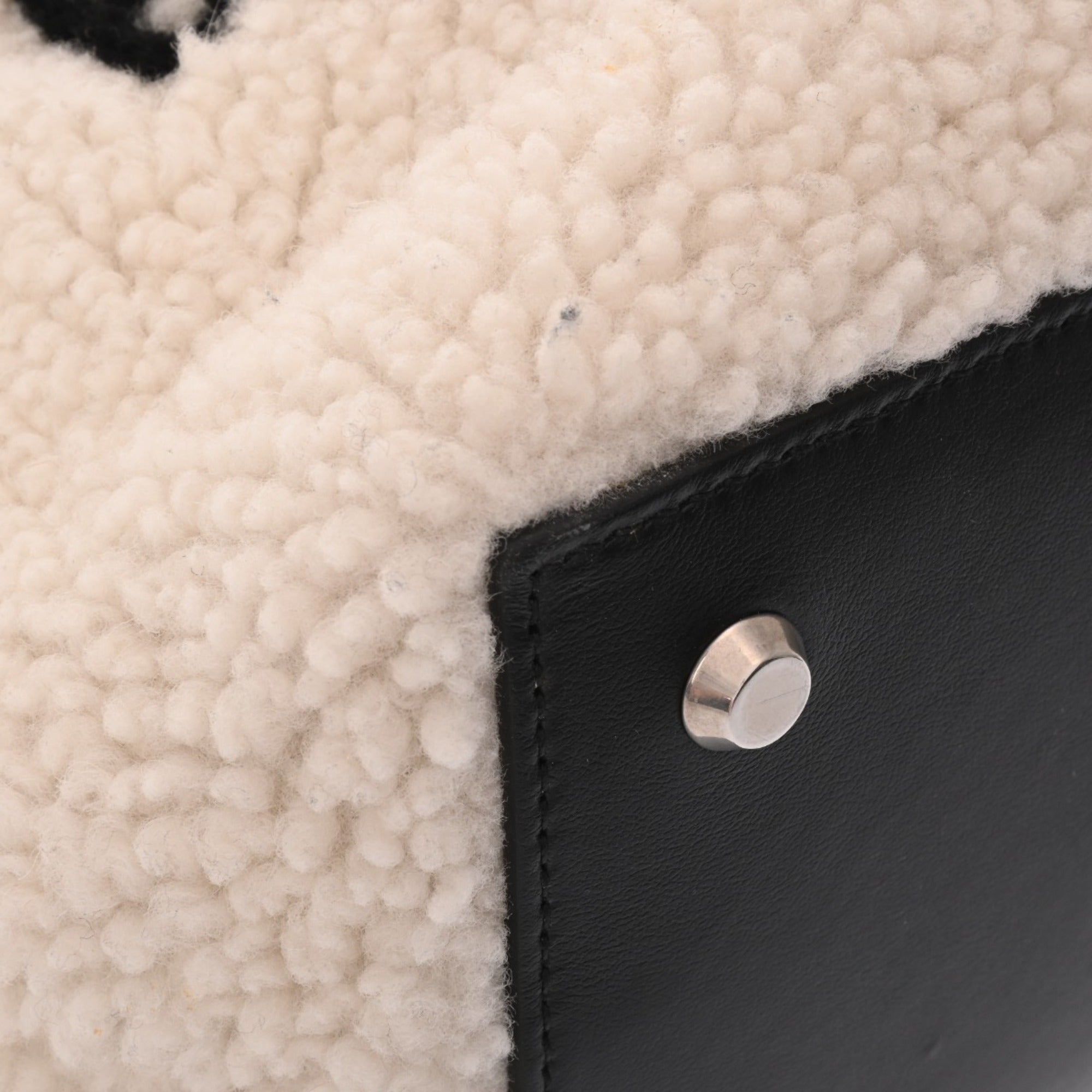 Balenciaga Black White Leather Tote