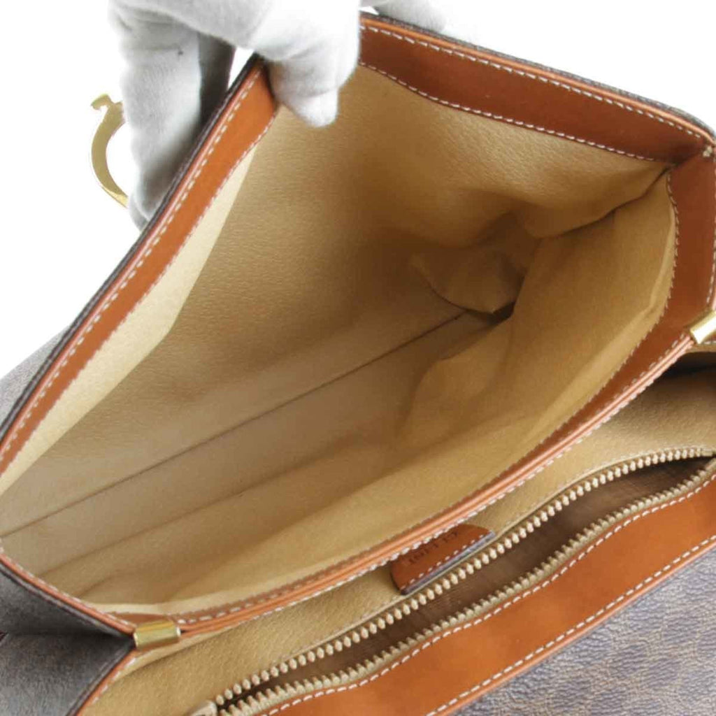 Celine Brown Leather Pvc Handbag