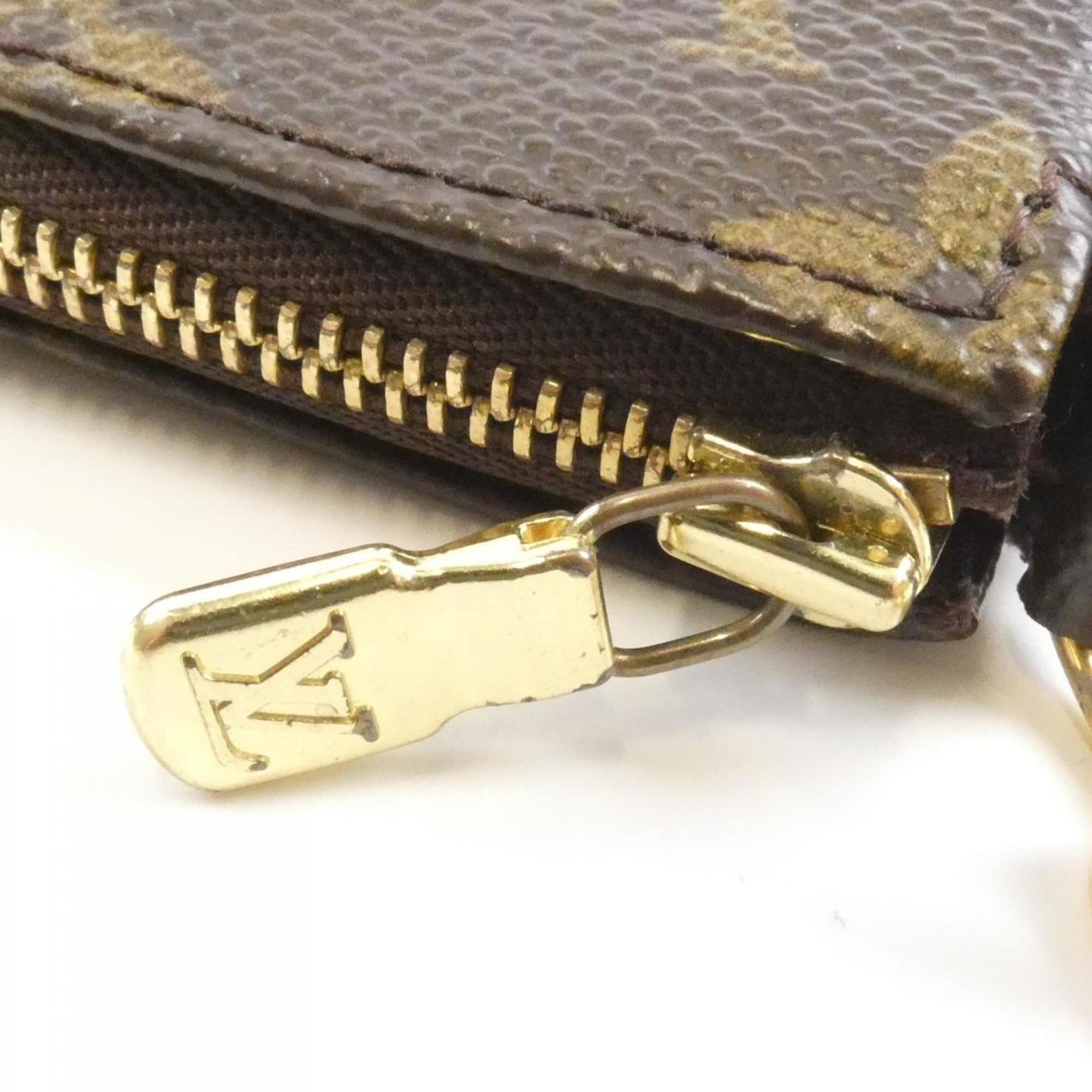Louis Vuitton Marron Coated Canvas Pochette Pouch