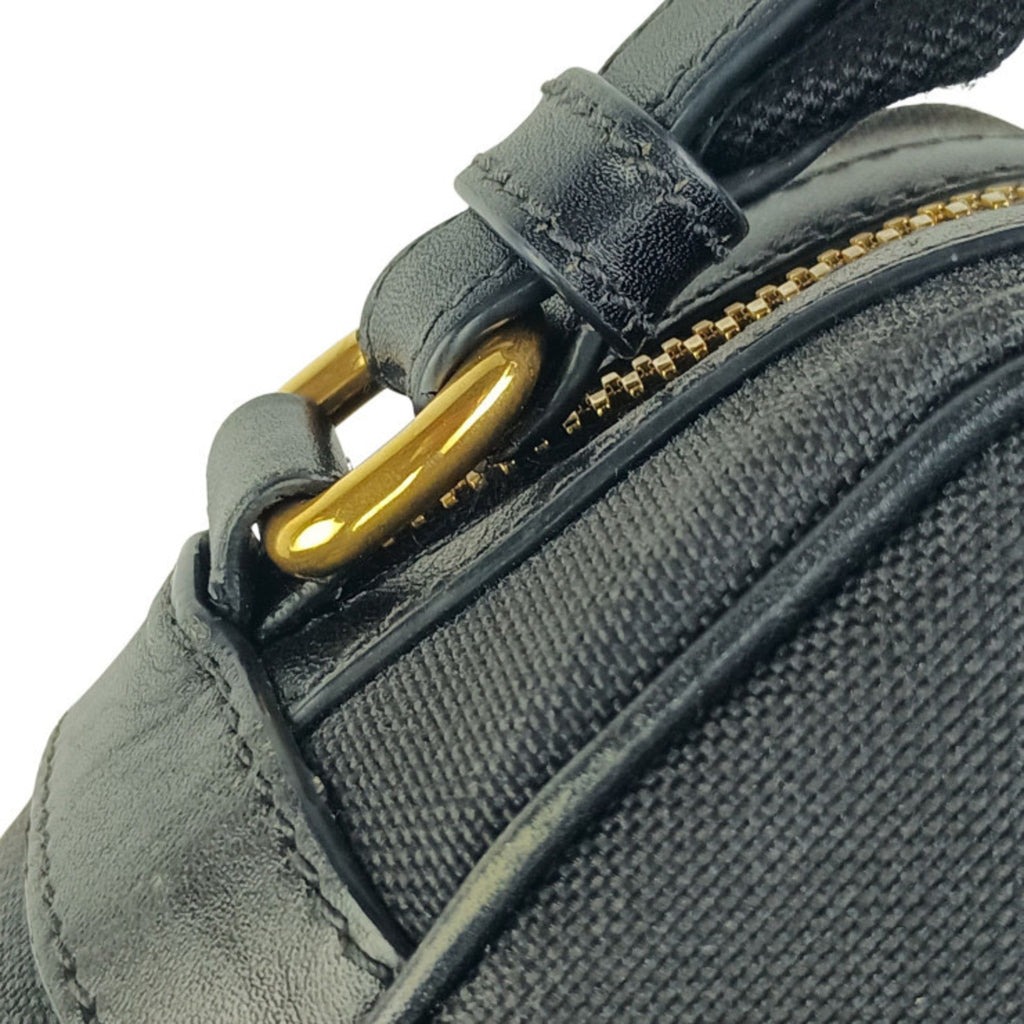 Prada Black Canvas Leather Shoulder Bag