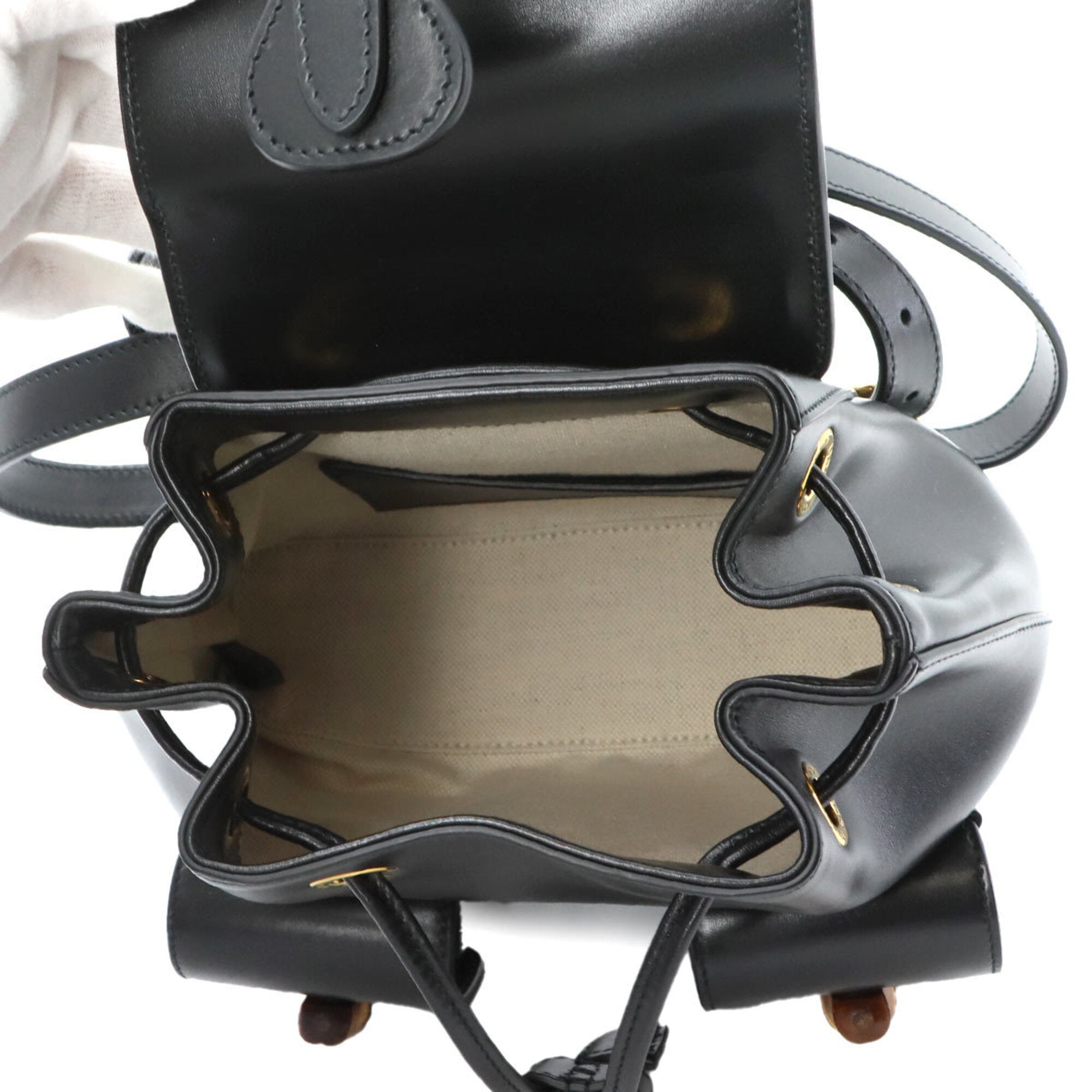 Gucci Black Leather Backpack (Pre-Owned)