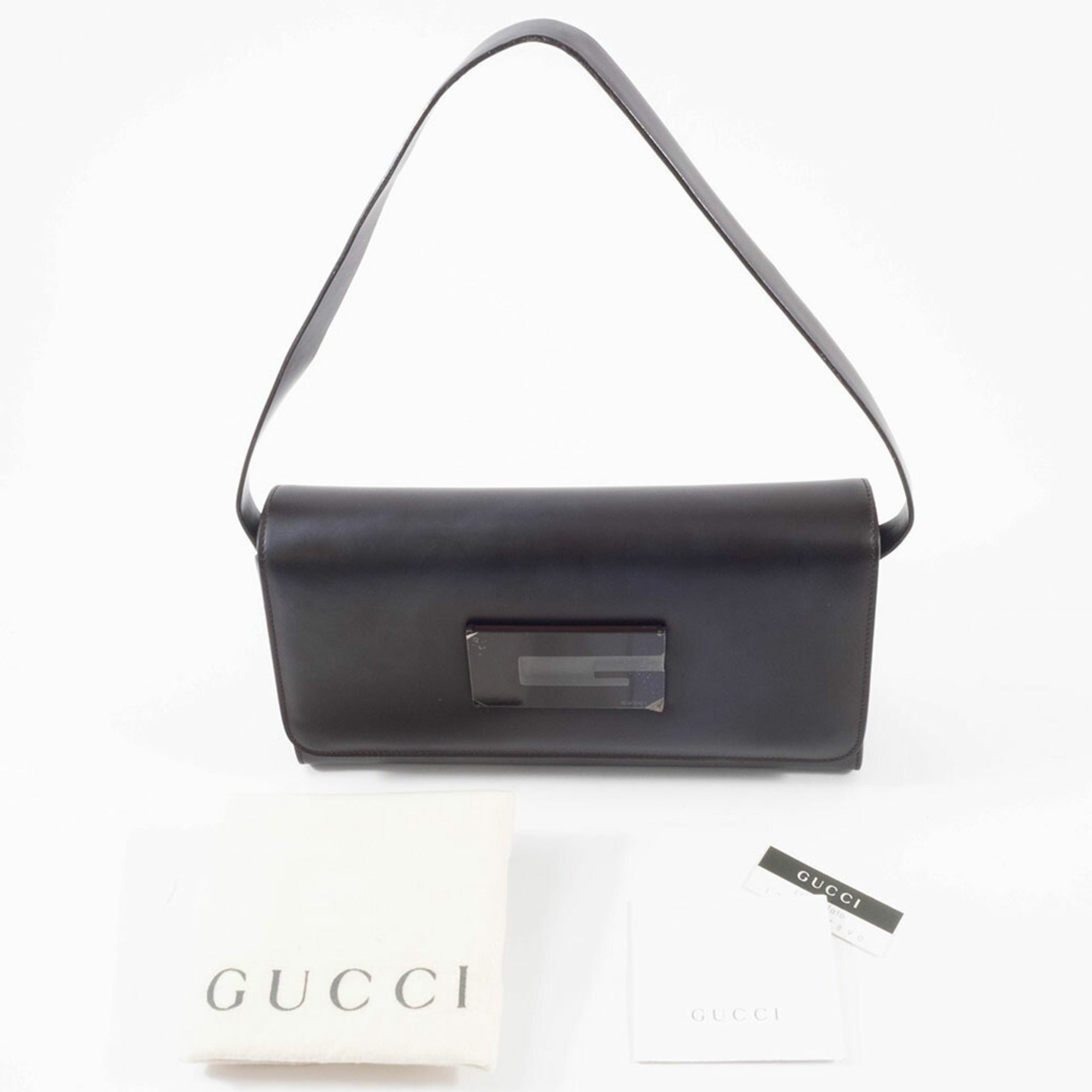 Gucci Dark Brown Leather Shoulder Bag (Pre-Owned)