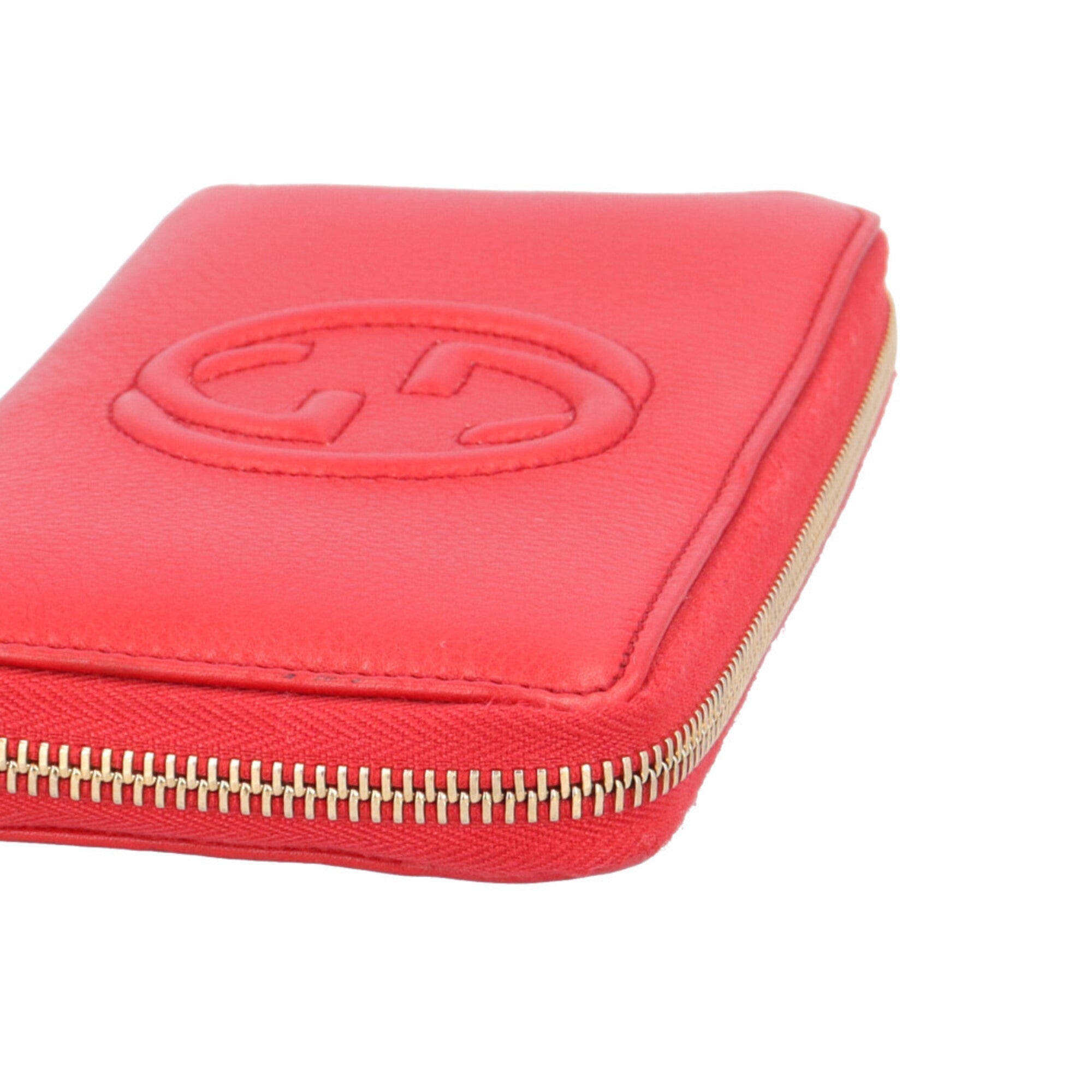 Gucci Soho Red Color Leather Long Wallet (Bi-Fold) (Pre-Owned)