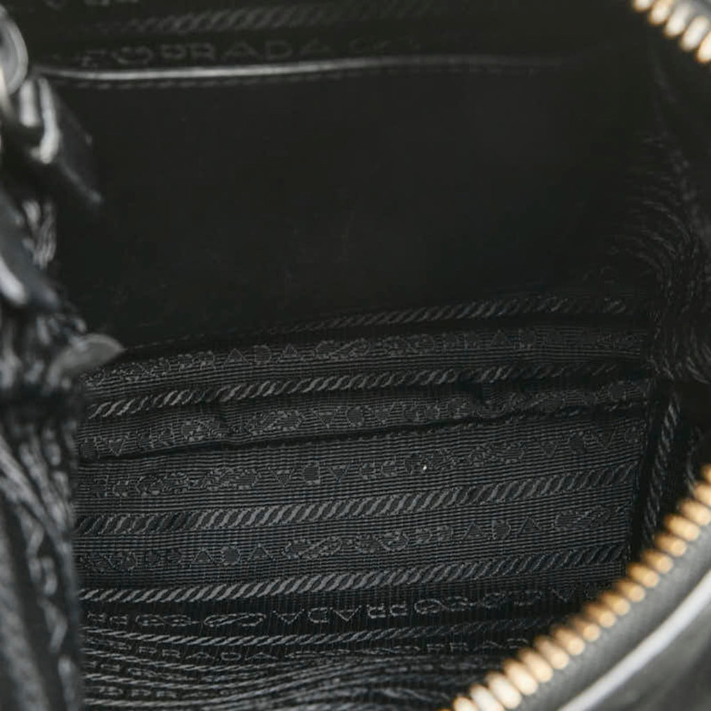Prada Black Leather Pouch Shoulder Bag
