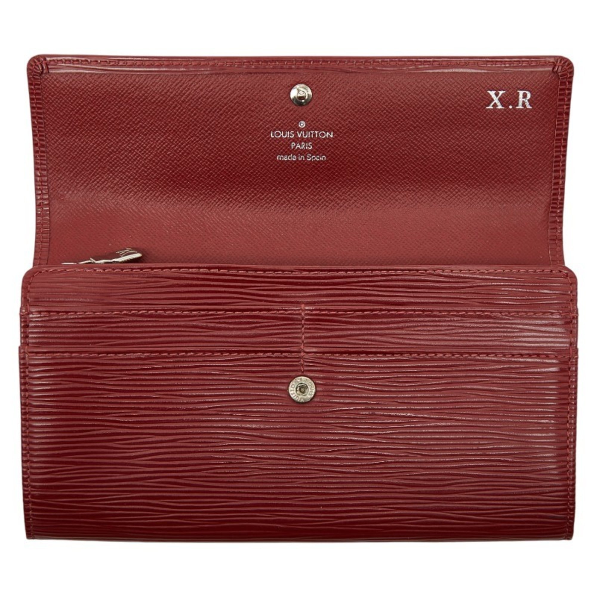 Louis Vuitton Red Color Cuir Ombre Leather Wallet