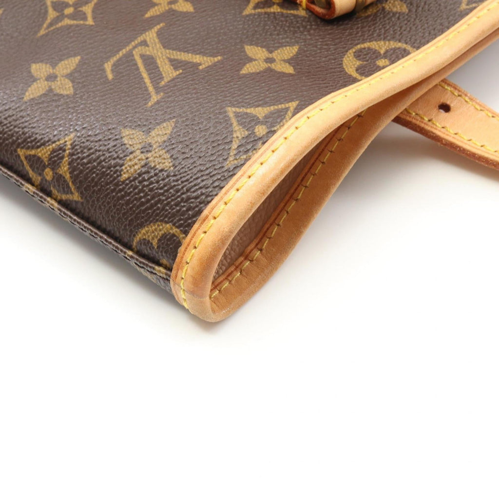 Louis Vuitton Brown Coated Canvas Leather Shoulder Bag