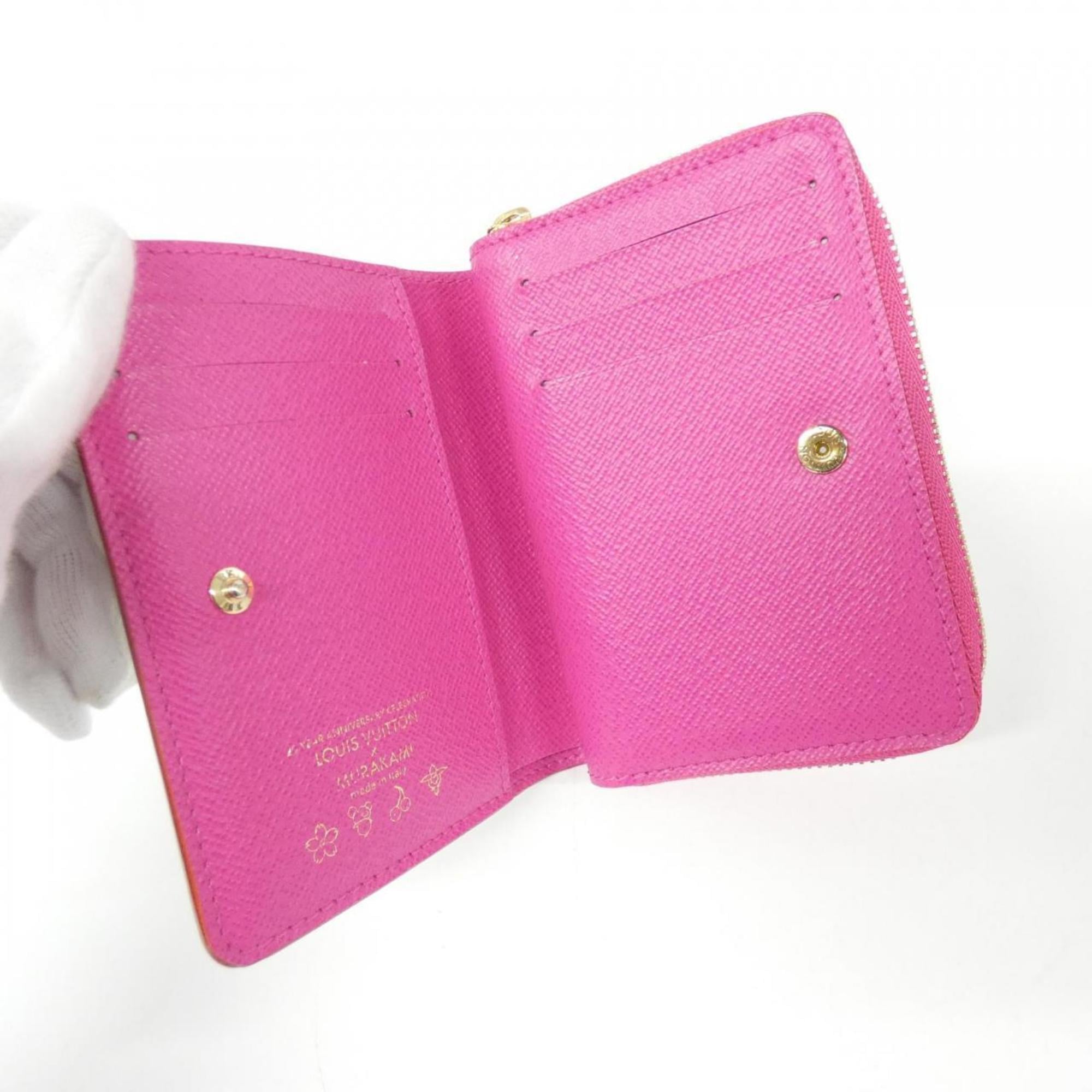 Louis Vuitton Pink White Coated Canvas Wallet