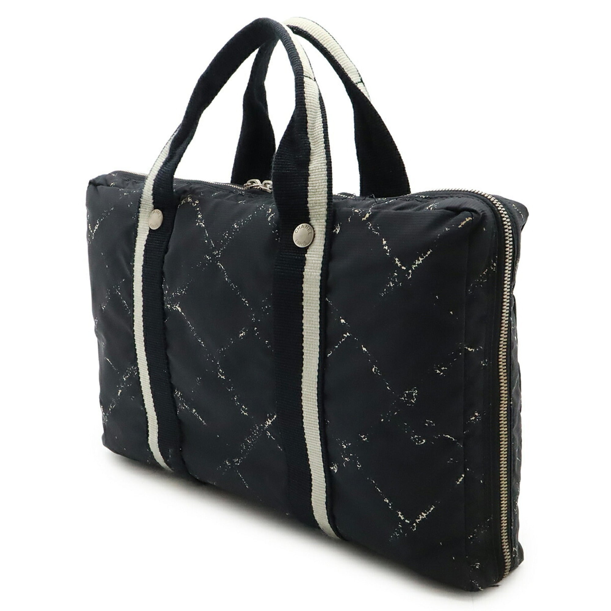 Chanel Travel Line Black Red Color Travel Line Handbag Tote Bag