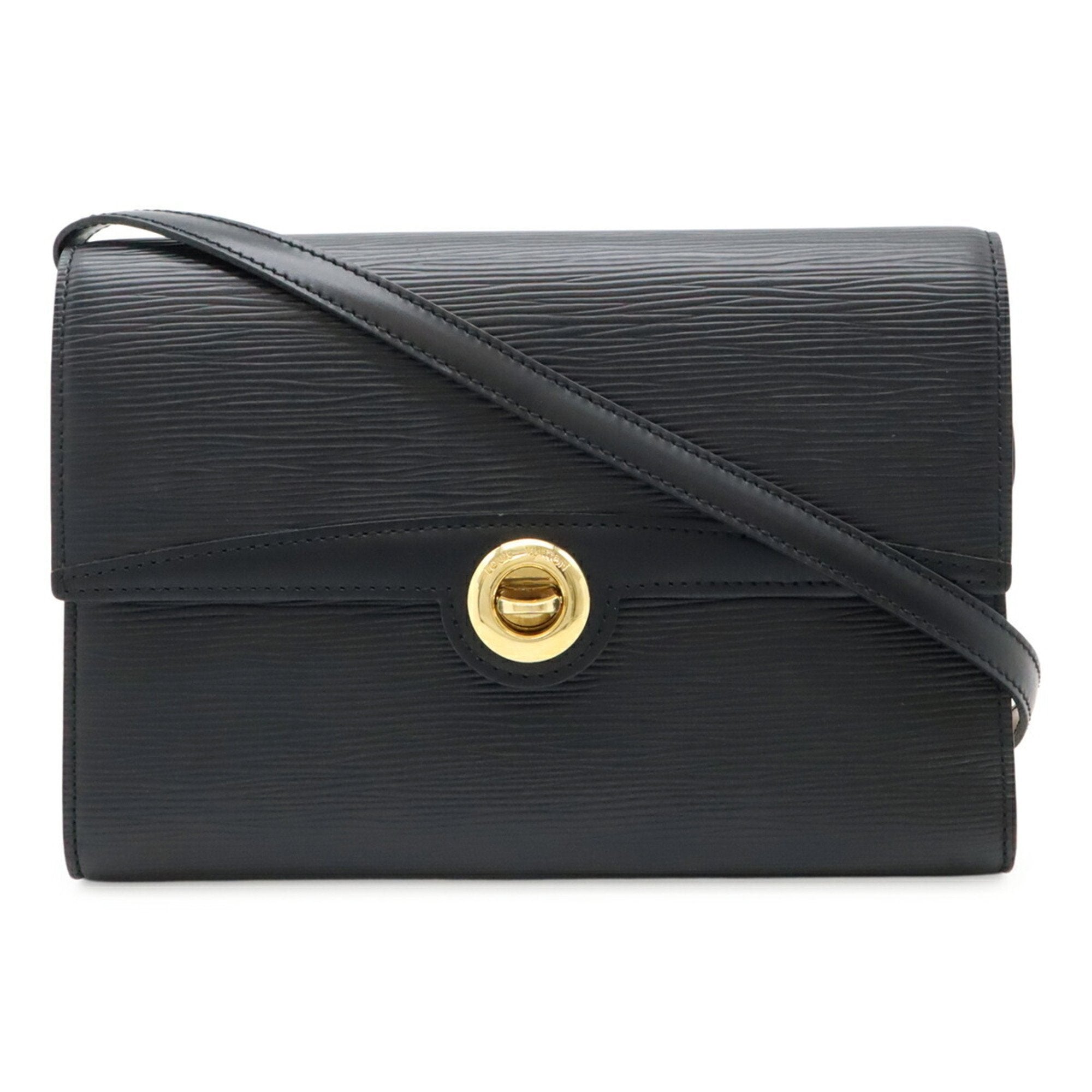 Louis Vuitton Black Noir Epi Leather Clutch Bag Pochette Shoulder Bag