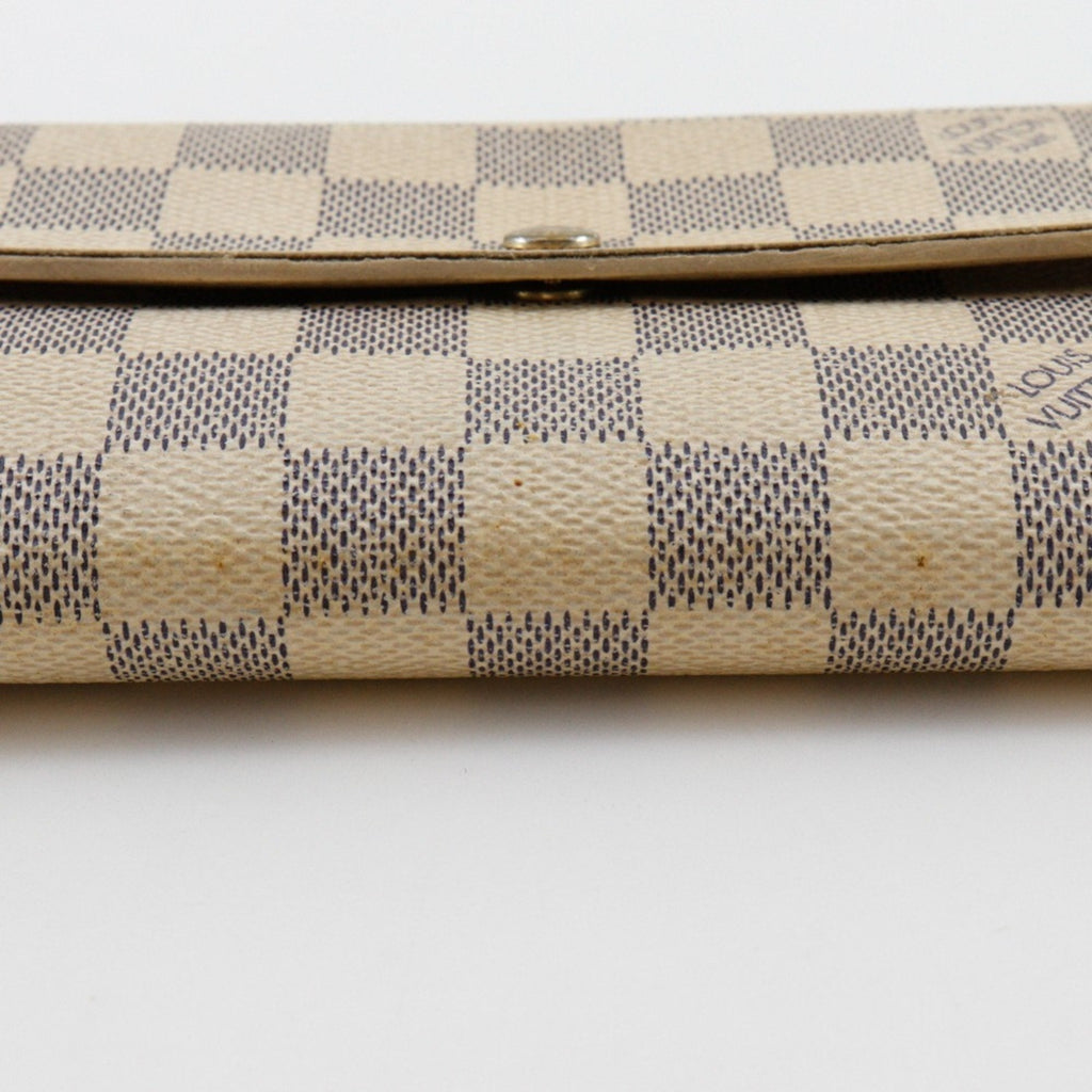 Louis Vuitton White Damier Azur Canvas Long Wallet (Tri-Fold)