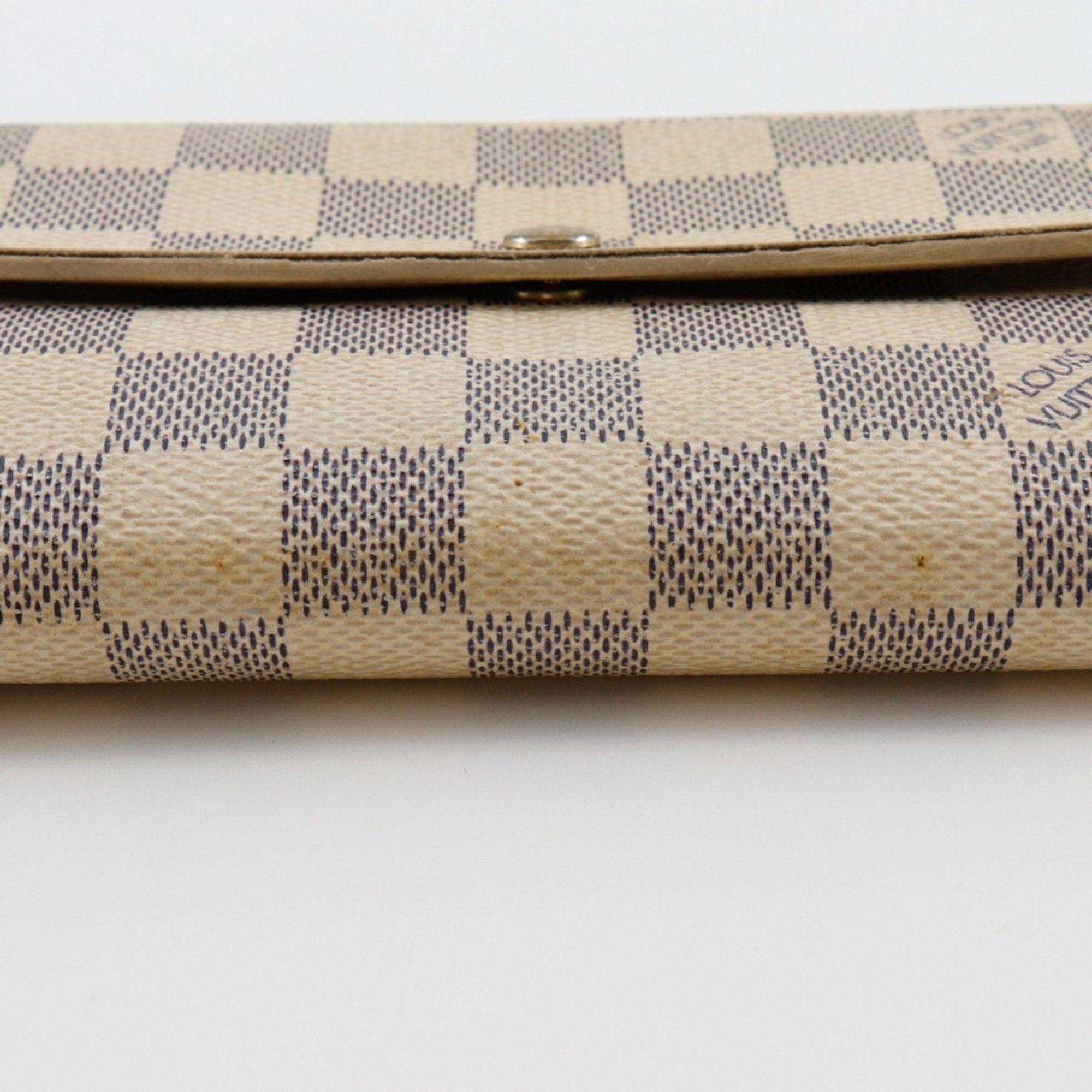 Louis Vuitton White Damier Azur Canvas Long Wallet (Tri-Fold)