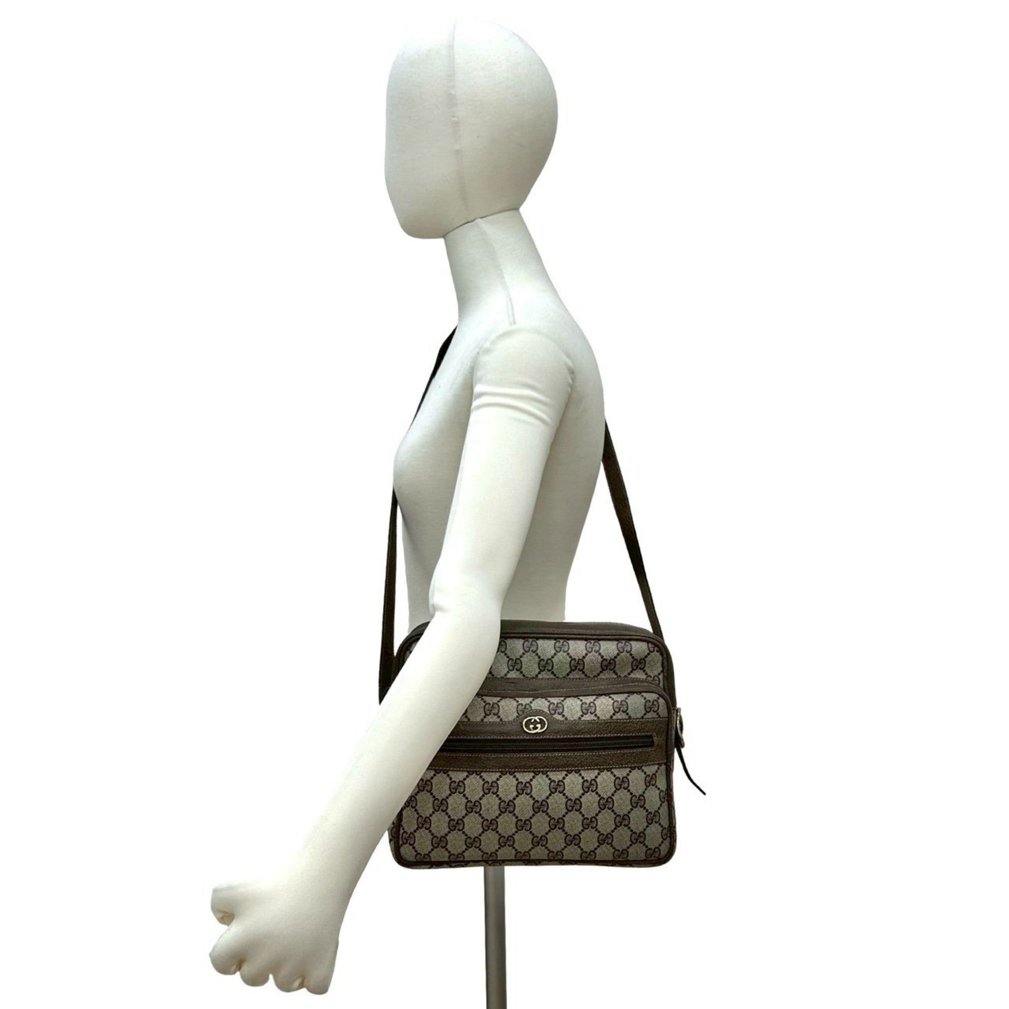 Gucci Black Leather Pvc Pochette Shoulder Bag (Pre-Owned)