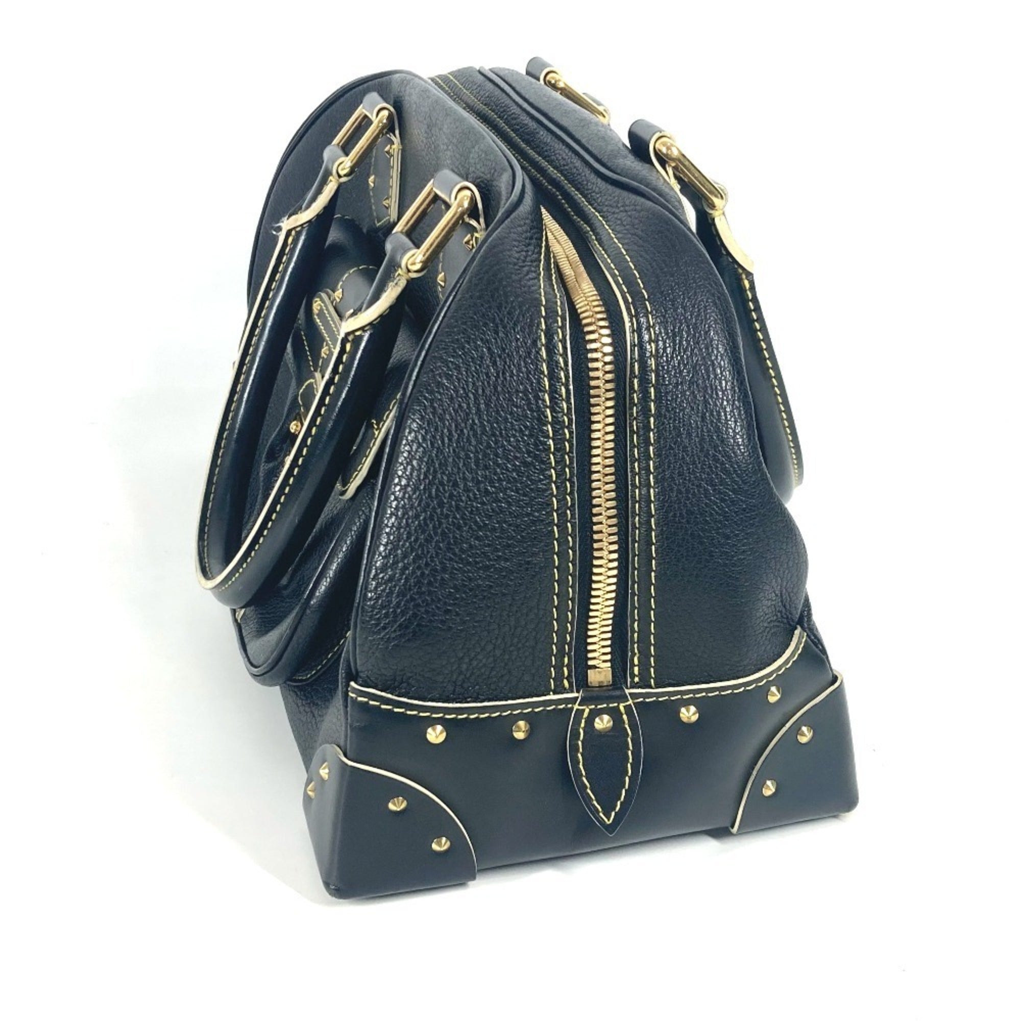 Louis Vuitton Suhali Black Noir Suhali Leather Boston Bag Handbag Shoulder Bag