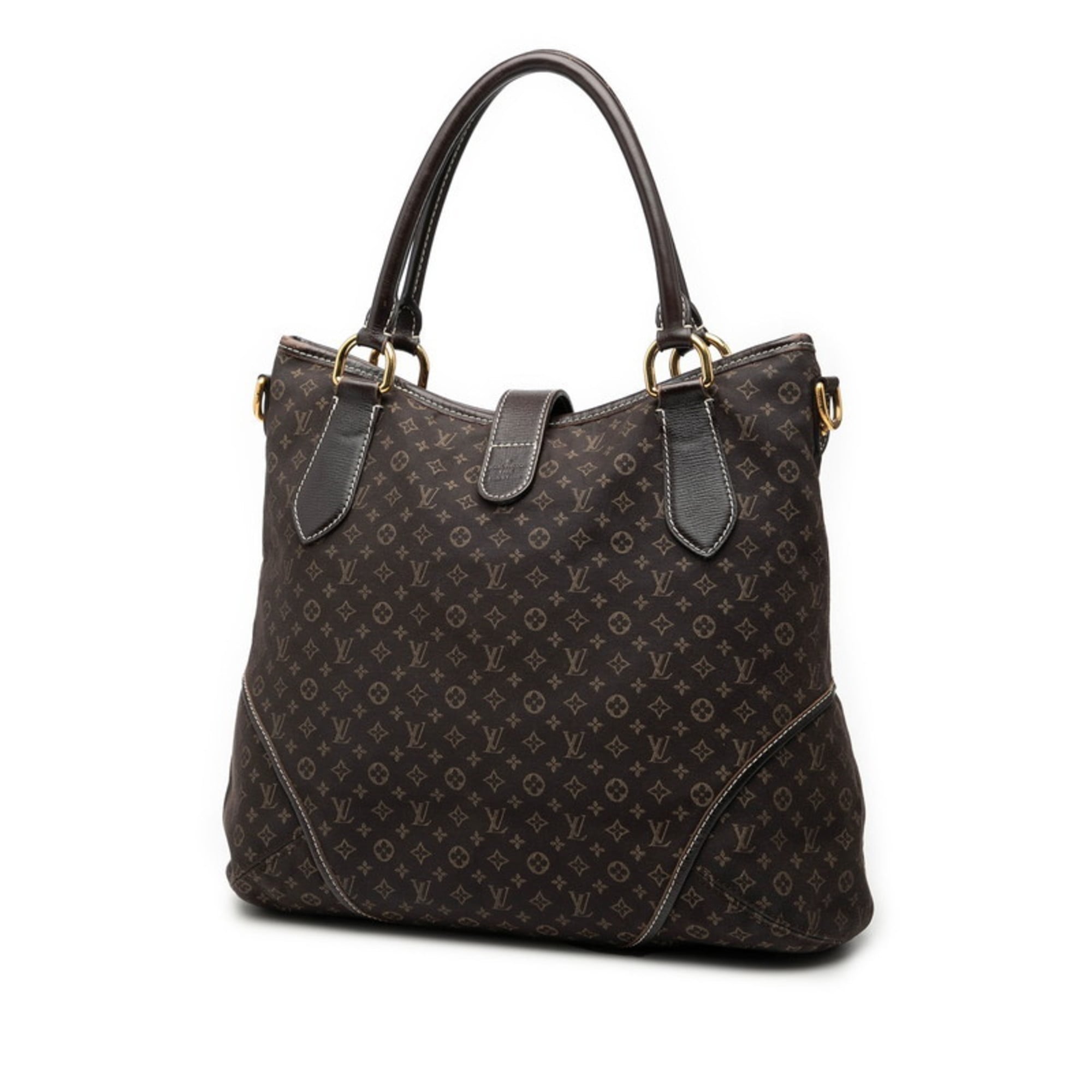 Louis Vuitton Brown Canvas Leather Shoulder Bag Tote Bag