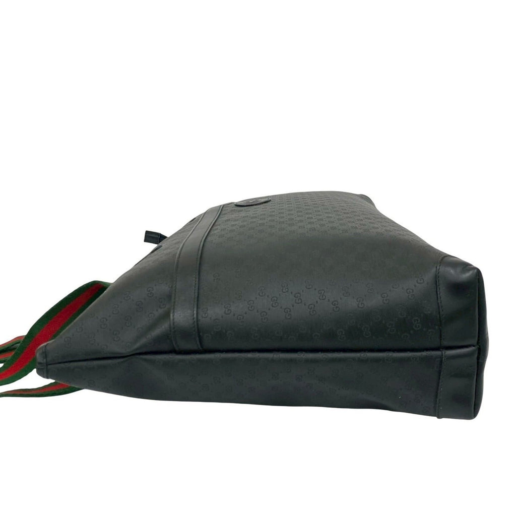 Gucci Black Green Red Color Leather Pvc Tote Bag (Pre-Owned)